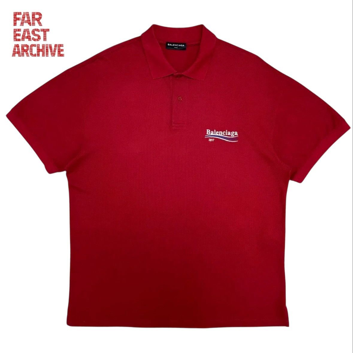 Balenciaga Balenciaga Wave Logo Polo Tee Size US M / EU 48-50 / 2 - 1 Thumbnail