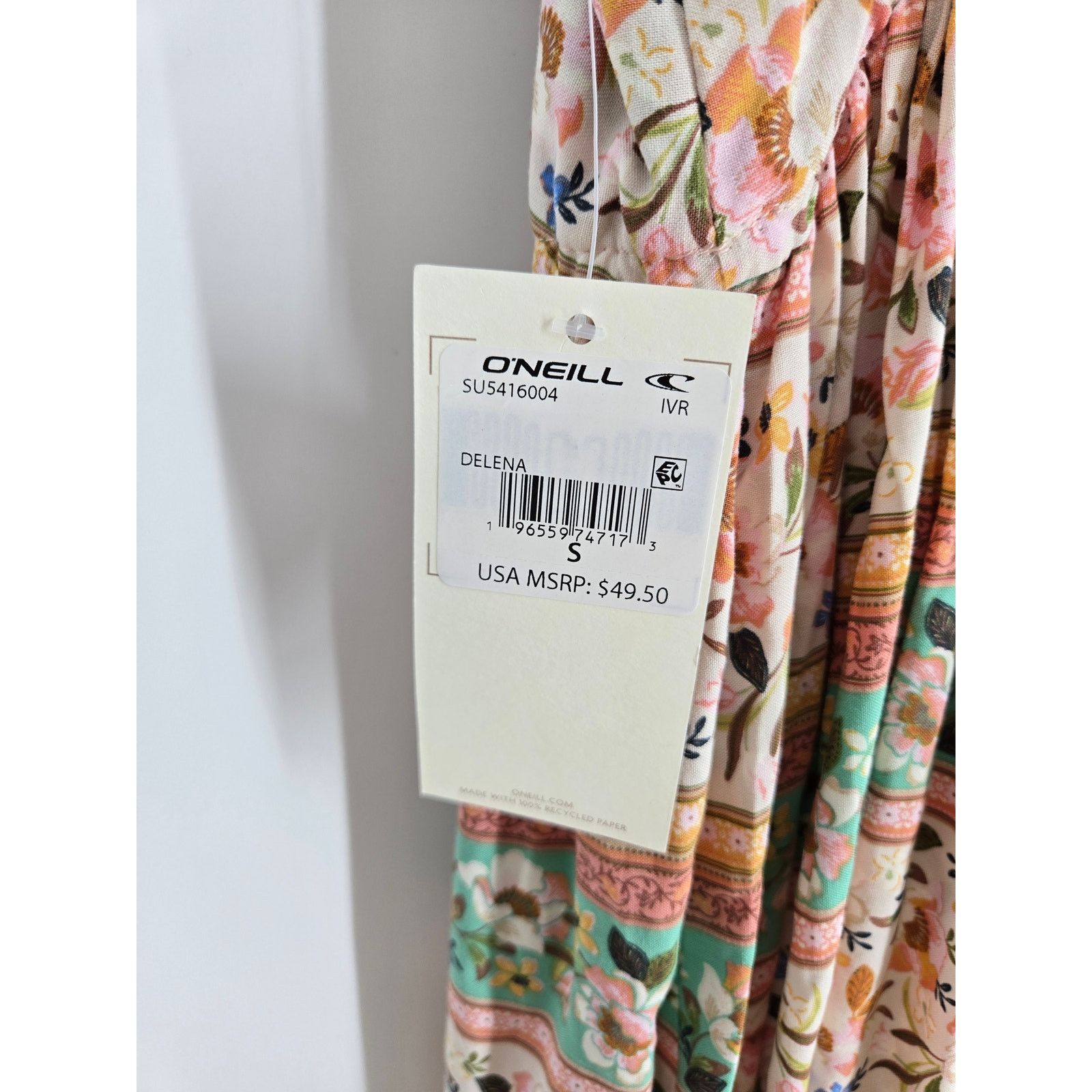 O'Neill NWT O'Neill Delena Sun Dress with Drawstring V-Neck Tapioca Size S / US 4 / IT 40 - 8 Thumbnail