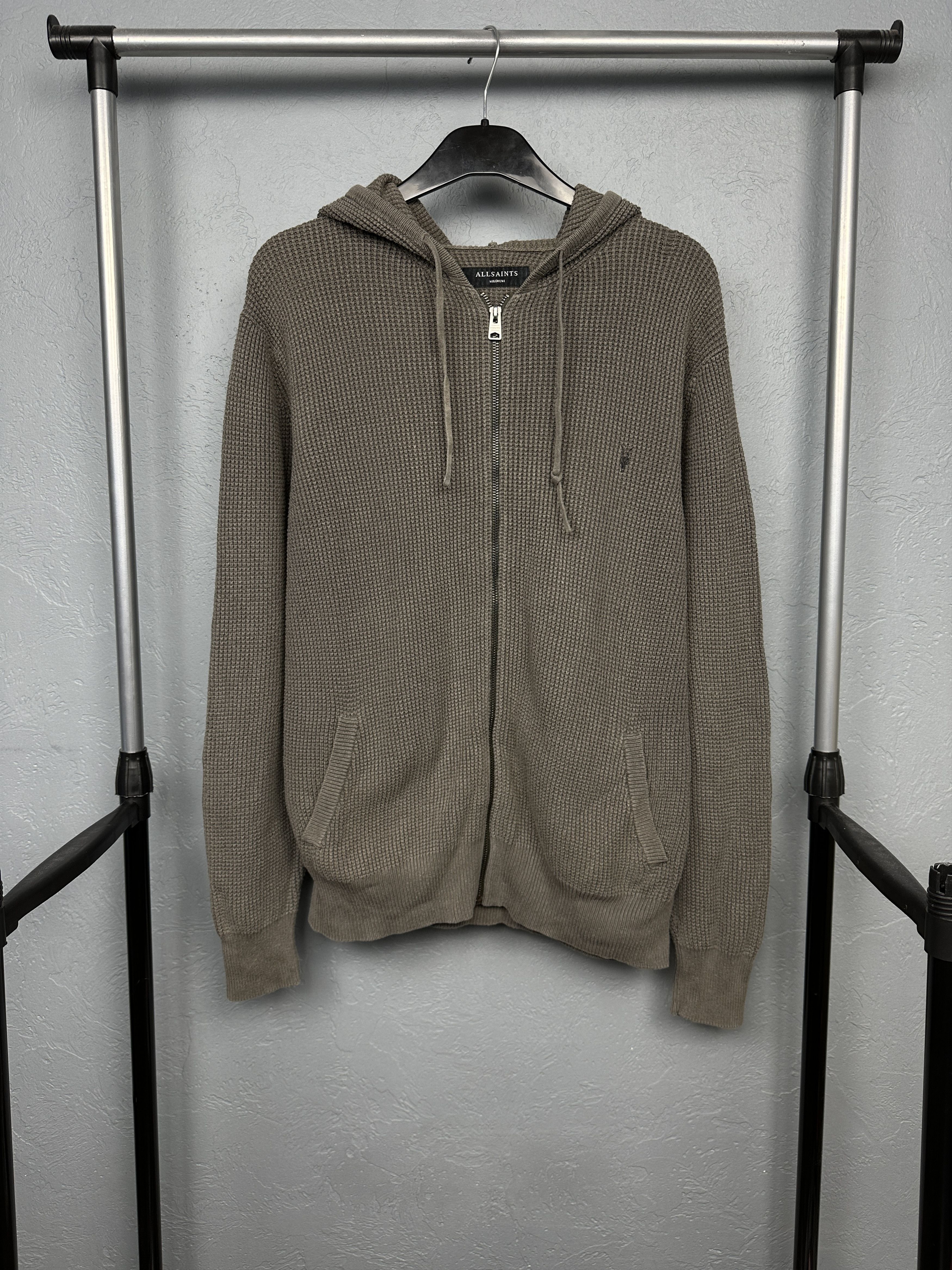 Allsaints Allsaints Trias Mens Cotton Knit Zip Hoodie Size US M / EU 48-50 / 2 - 1 Thumbnail
