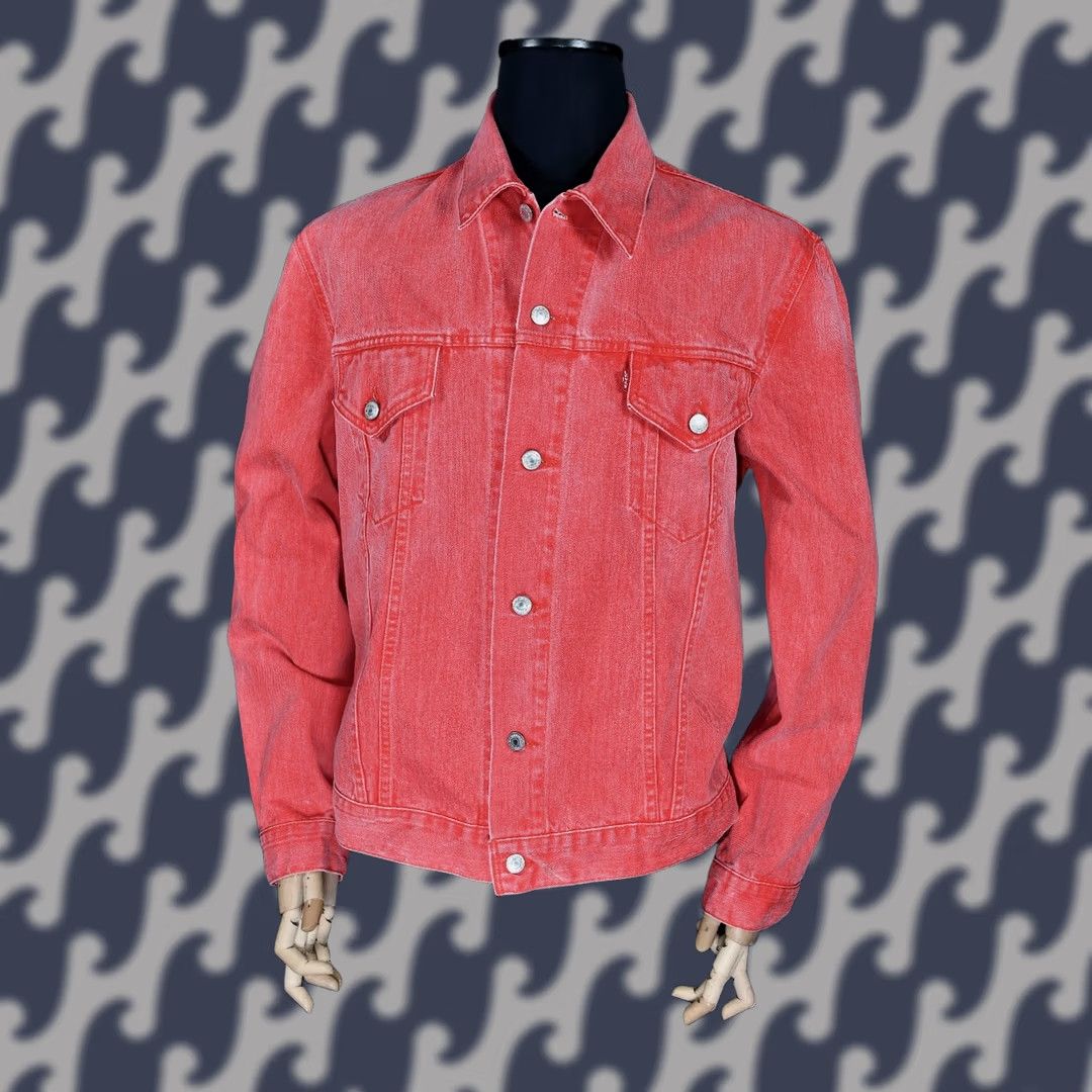 Levi's Levi's Trucker Jacket Denim Cotton 70500 9163 Washed Red XL Men’s Retro Casual Jacket XL Red Mens Leather? Size US XL / EU 56 / 4 - 1 Thumbnail