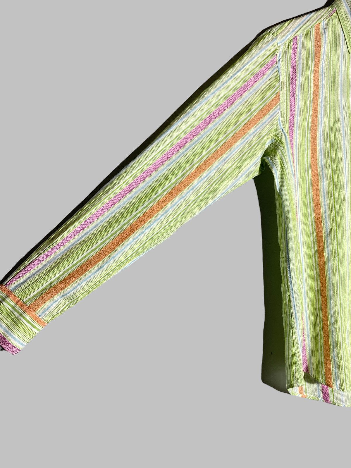 Etro 🔥 ETRO MILANO MULTICOLOR TEXTURED STRIPE PATTERN SHIRT Size US M / EU 48-50 / 2 - 7 Thumbnail