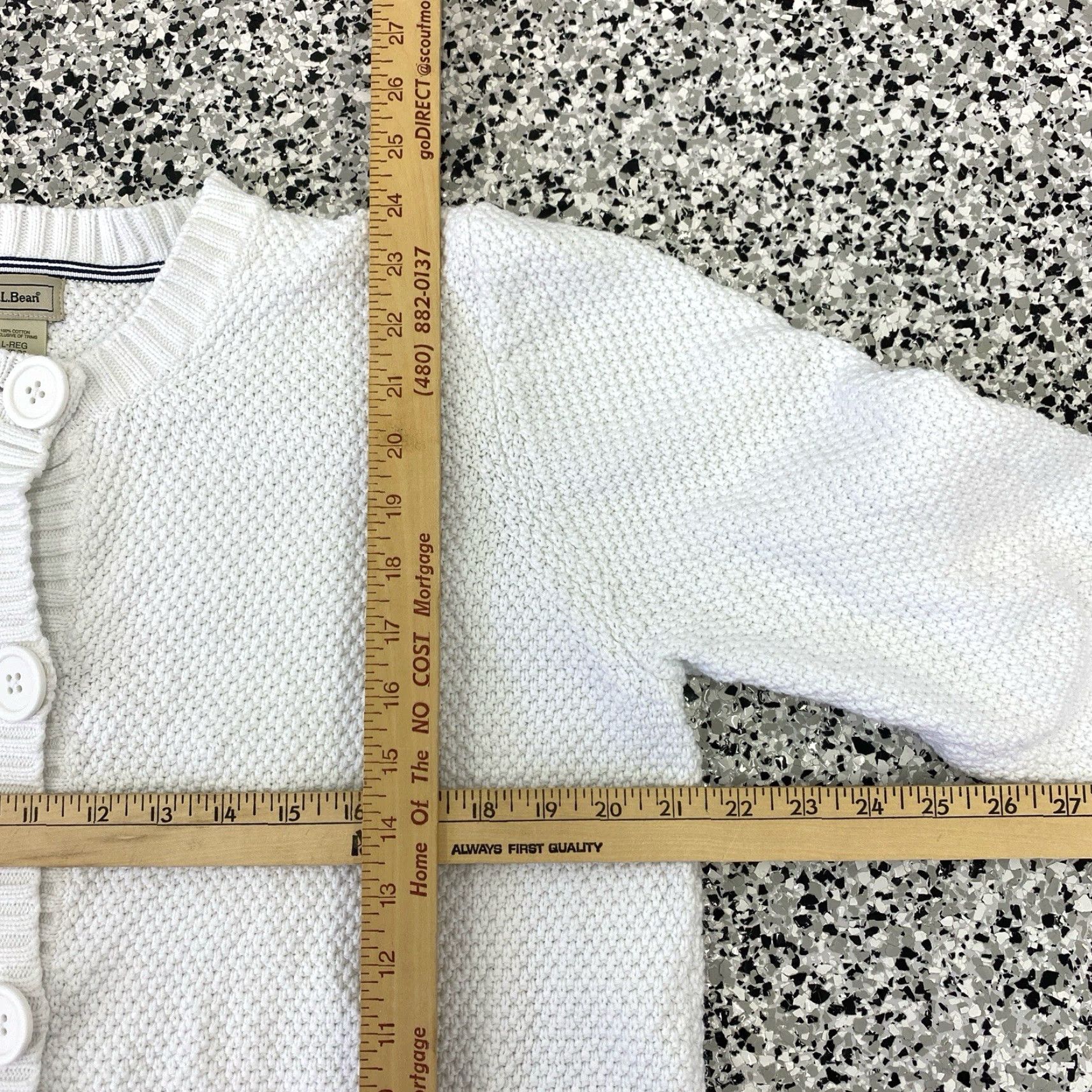 Vintage VINTAGE LL Bean Womens Cardigan Sweater Cable Knit White Sz L Holiday/Tailored/Preppy Women Size L / US 10 / IT 46 - 3 Thumbnail