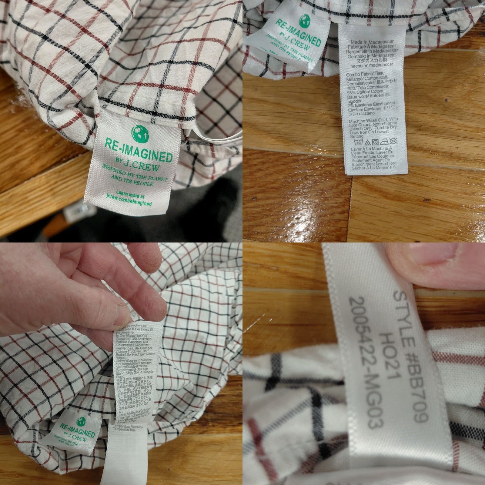 J.Crew J.CREW Classic Shirt Men's L White/Red/Blue Plaid Button-Down Flex Washed Size US L / EU 52-54 / 3 - 8 Thumbnail