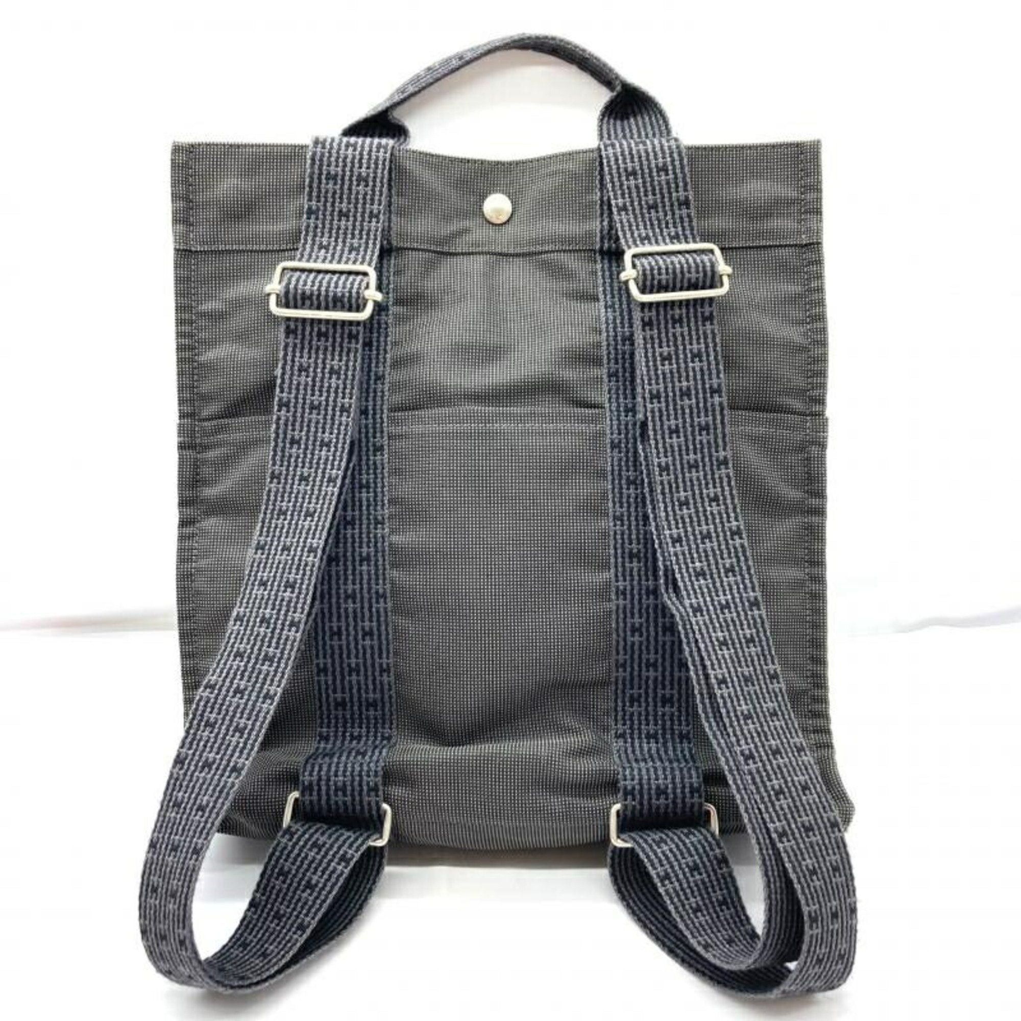 image of Hermes Air Line Ad Mm Backpack Black X Grey Tote Handbag, Women's