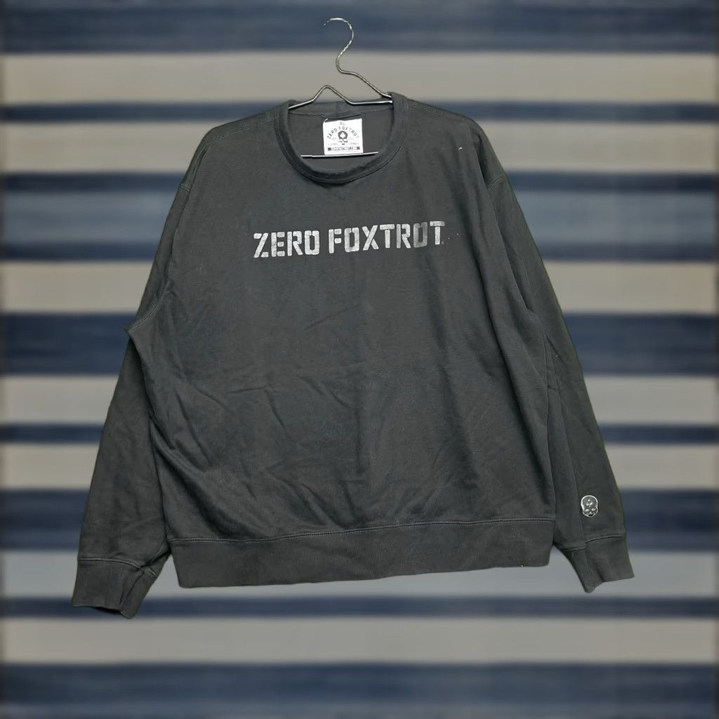 Vintage Zero Foxtrot Sweatshirt Mens XL Black Crewneck Pullover Fleece Sweater Military Size US XL / EU 56 / 4 - 1 Thumbnail