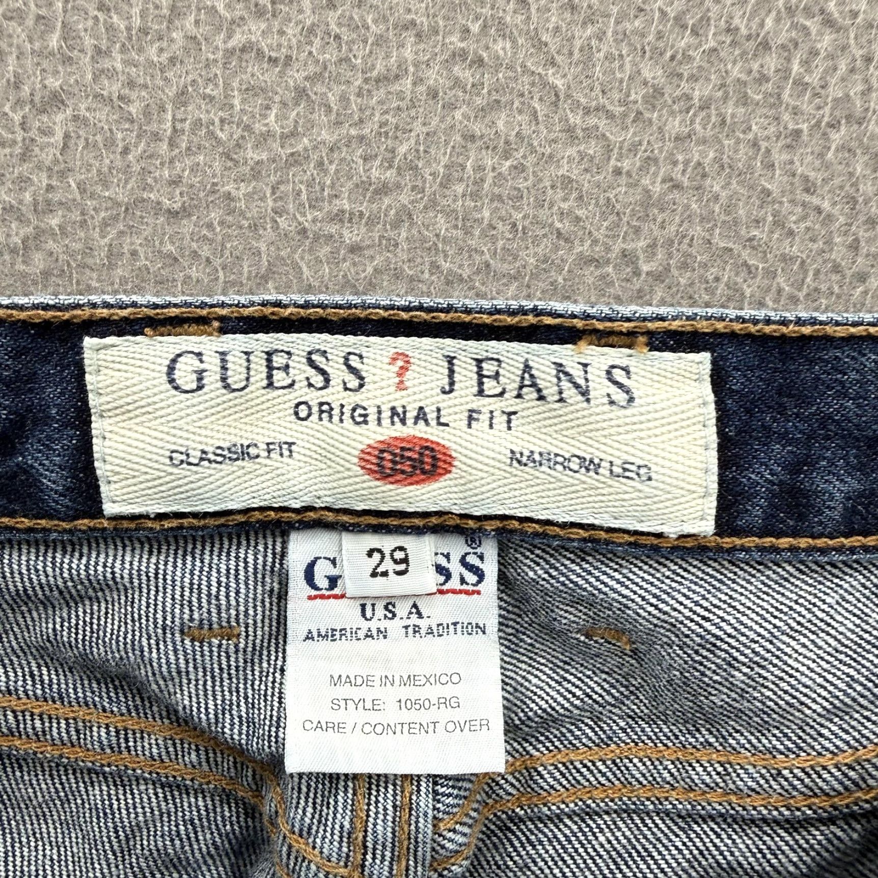 Guess VINTAGE Guess Jeans Mens 29x29 Blue 050 Classic Fit Narrow Leg Denim Jeans Size US 29 - 3 Thumbnail