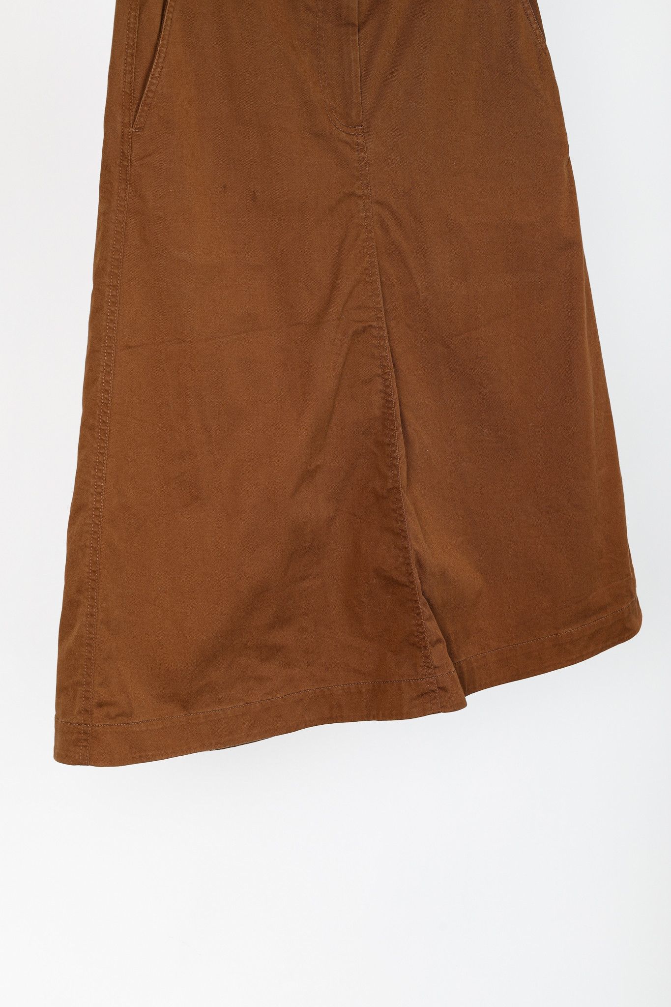 Tibi Tibi Cococa Brown Organic Cotton Twill Maxi Aline Skirt Size 26" / US 2 / IT 38 - 5 Thumbnail
