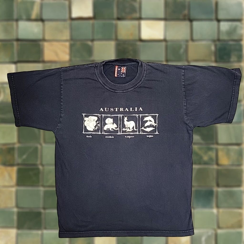 Vintage VINTAGE Australia Shirt Mens L Nature Koala Wombat Kangaroo Dolphin Single Stitch Shirt Mens L Blue Graphic Print Nature Outdoor Retro American Mens Size US L / EU 52-54 / 3 - 1 Thumbnail