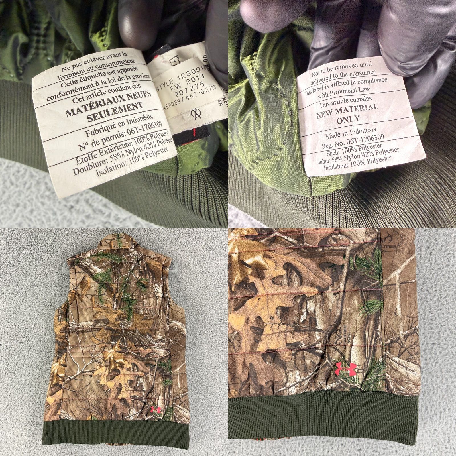 Under Armour Under Armour Real Tree Puffer Vest Wowmens Medium Brown Camouflage Semi-Fitted Size M / US 6-8 / IT 42-44 - 9 Thumbnail