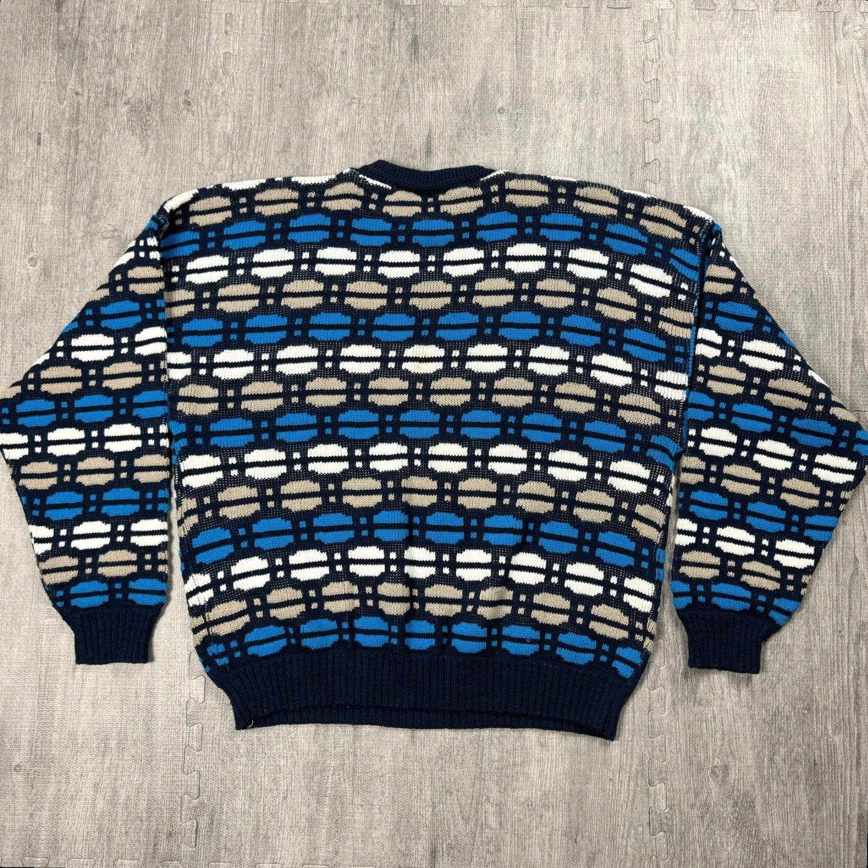Sears VTG Sears Roebucks Abstract Geometric Knit Sweater Mens 2XL Multicolor 80s 90s USA Geometric Pullover Crew Neck Mens Size 2XL Size US XXL / EU 58 / 5 - 6 Thumbnail