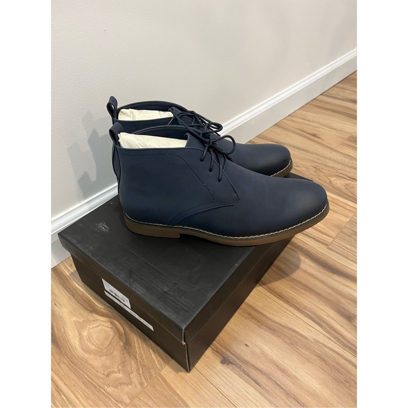 Other Toecap NWT Navy Satin Sheen Leather Chukka Boots sz 7 Size US 7 / EU 40 - 4 Thumbnail