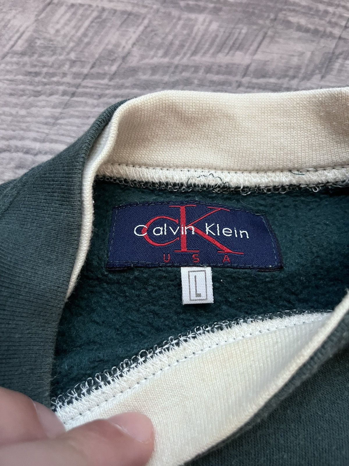 Calvin Klein Calvin Klein Vintage Big Logo Embroidered Sweatshirt Green Size US L / EU 52-54 / 3 - 6 Thumbnail
