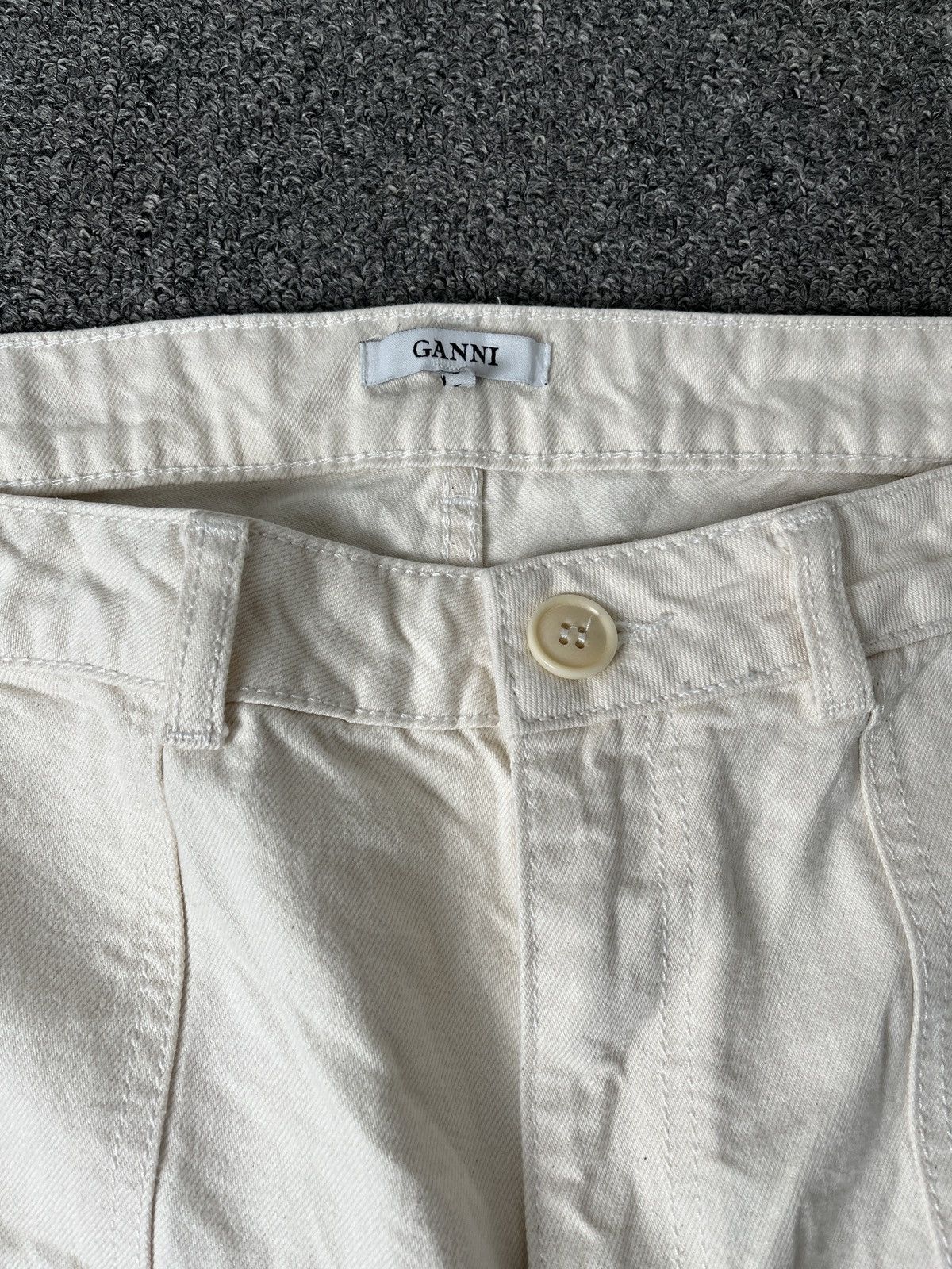 Ganni 2000s Ganni Fatigue True White Denim Size 37" - 3 Thumbnail