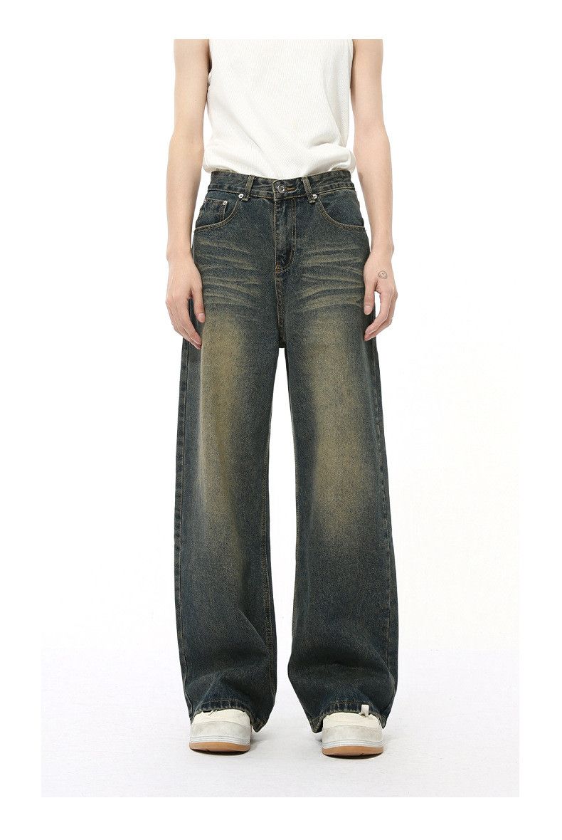 Japanese Brand × Jean American street retro distressed straight loose jeans Size US 32 / EU 48 - 1 Thumbnail