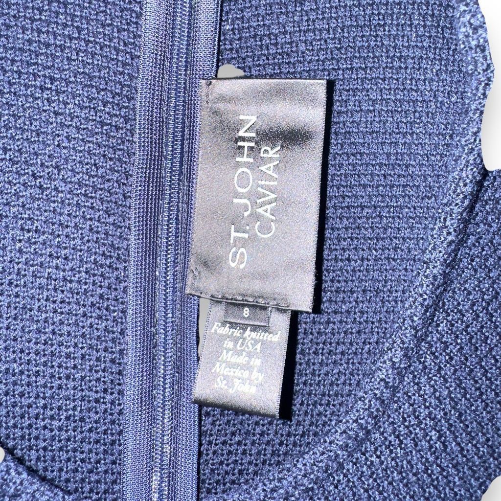 St. John St. John Caviar Navy Wool Knit Made in USA Formal Dress Sz 8 Size M / US 6-8 / IT 42-44 - 2 Thumbnail