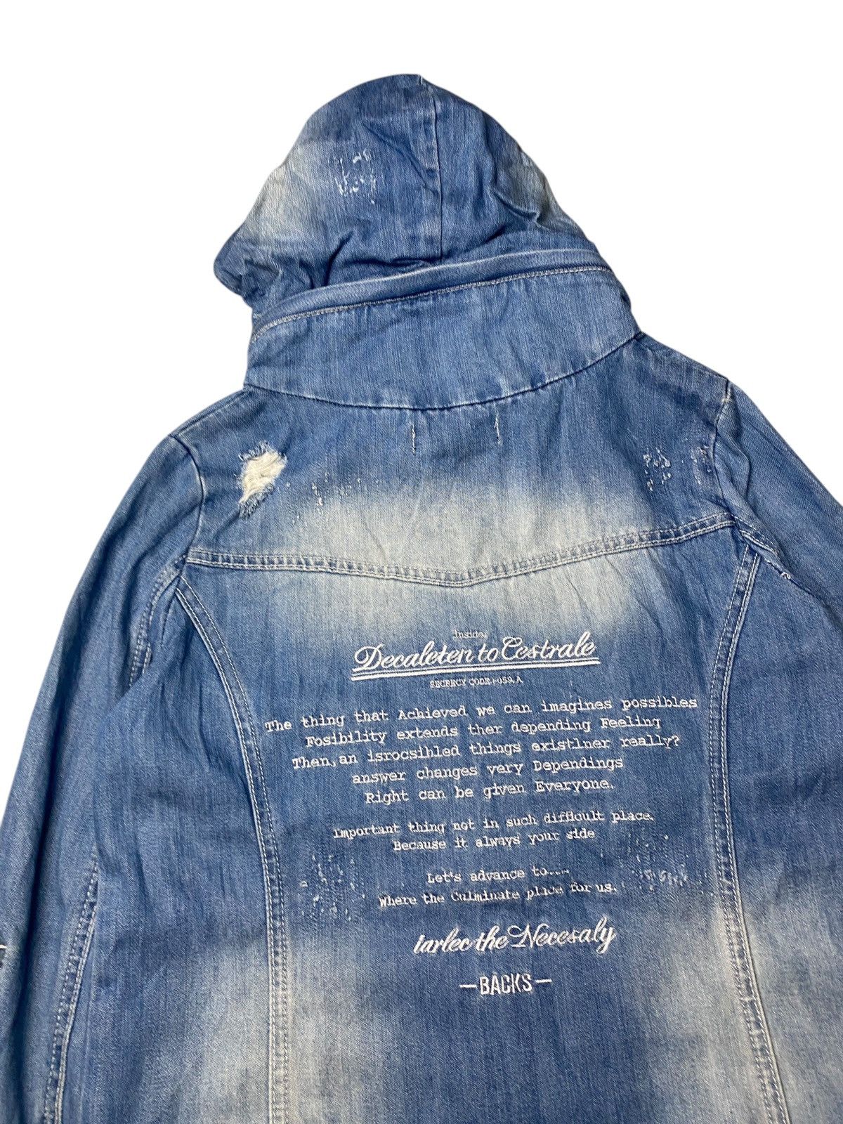 If Six Was Nine 2000's Back Number Bono Cyber Poem Denim Jacket Size US M / EU 48-50 / 2 - 4 Thumbnail