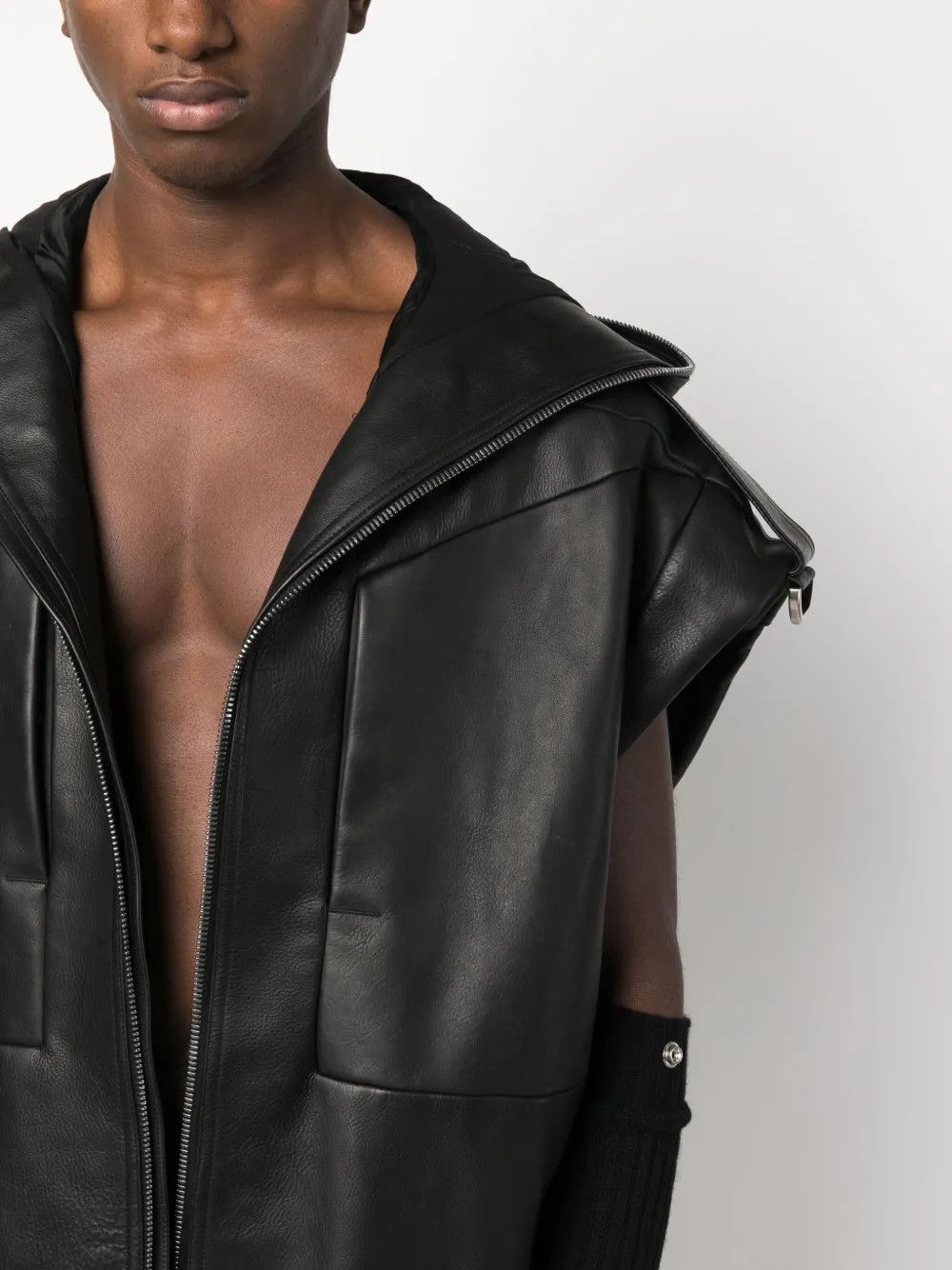 Rick Owens o1mle0226 Lido Sleeveless Hoodie in Black Size US L / EU 52-54 / 3 - 5 Thumbnail
