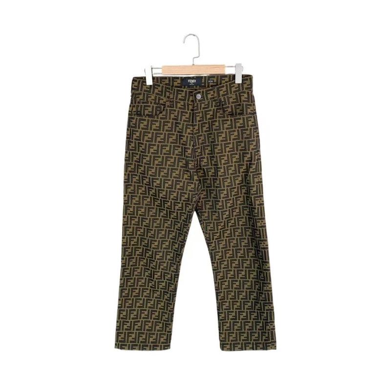 Fendi Fendi Old flower full printed leather brand logo casual pa Size US 31 - 1 Thumbnail