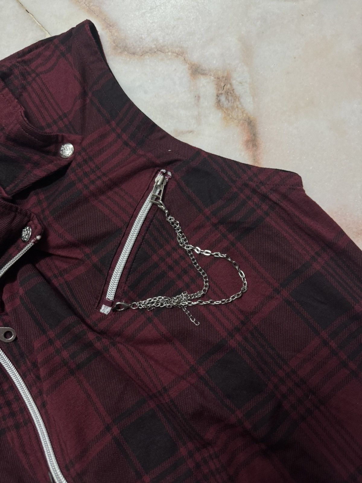 Seditionaries 💥PUNK BEAUMERE CHAIN TANK SLEEVELESS PLAID POEM ZIPPER Size US M / EU 48-50 / 2 - 6 Thumbnail