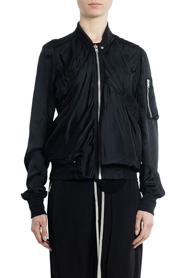 Rick Owens Last Rick Owens Ripple Flight Draped Bomber Black Jacket Size XS / US 0-2 / IT 36-38 - 1 Thumbnail