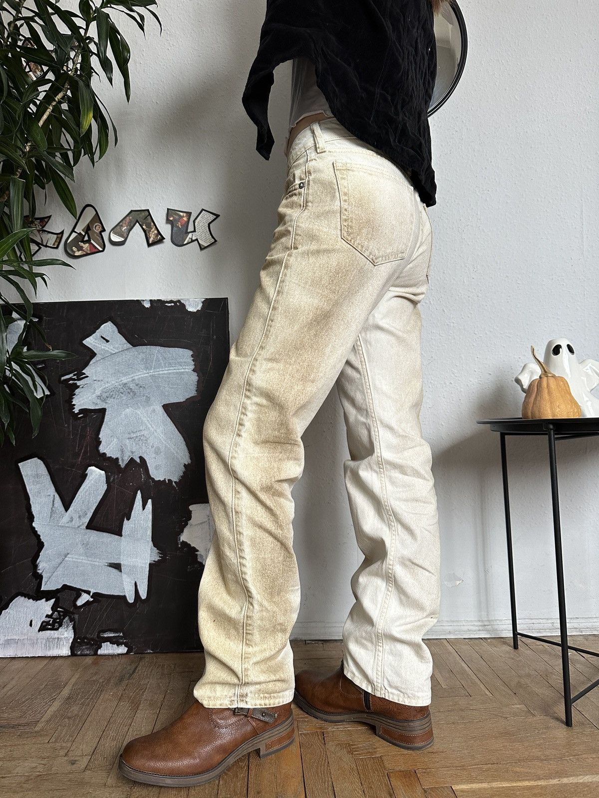 Weekday Weekday Arrow Low Dusty Western Straight Jeans Size 25" / US 0 / IT 36 - 6 Thumbnail