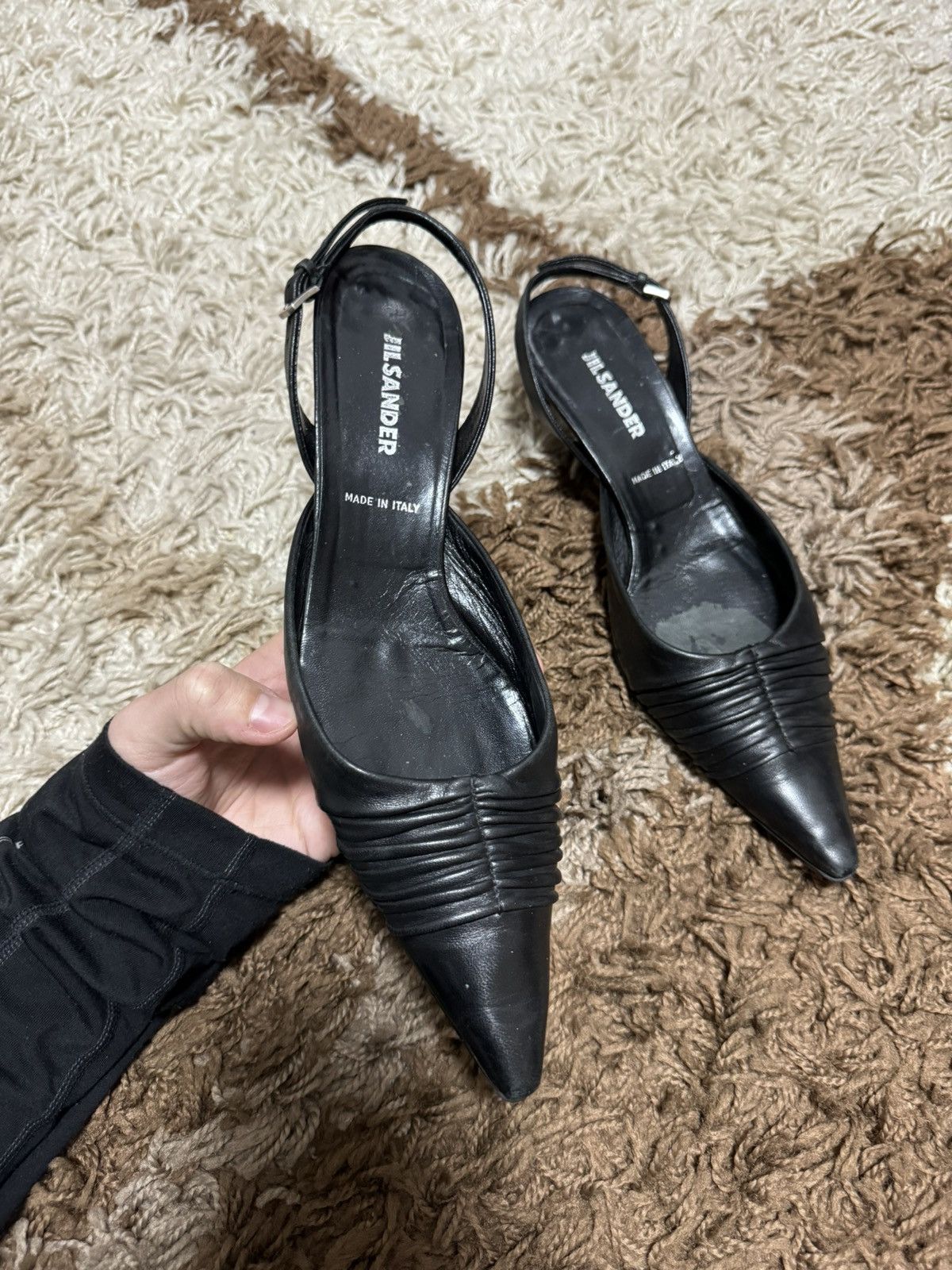 Designer × Jil Sander Jil Sander avant garde lace up leather heels Size US 7 / IT 37 - 1 Thumbnail