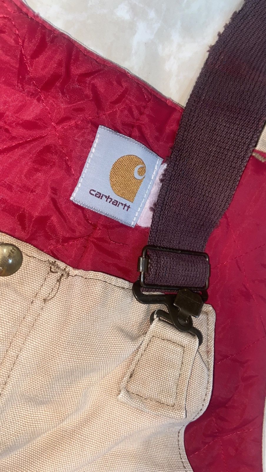 Carhartt Vintage Carhartt Duck Quilted Bib Overalls – Distressed Size US 35 - 3 Thumbnail