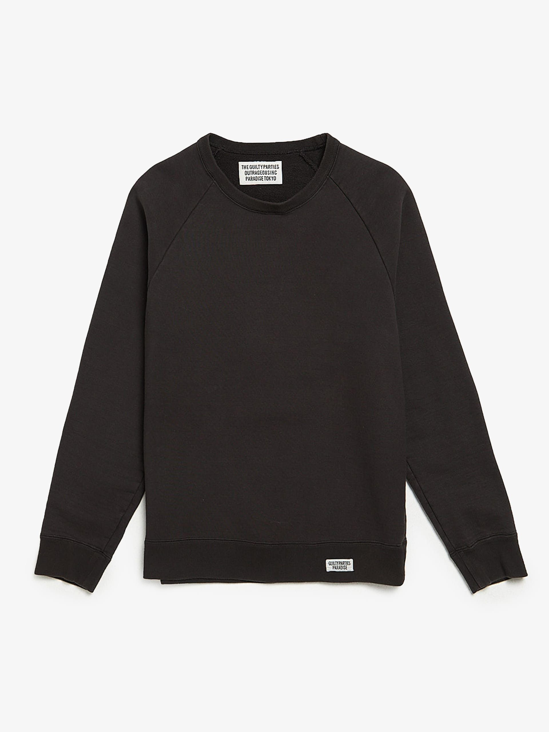 image of Guilty Parties Washed Black Japanese Logo Back Printed Cotton Sweatshirt, Men's (Size 2XL)