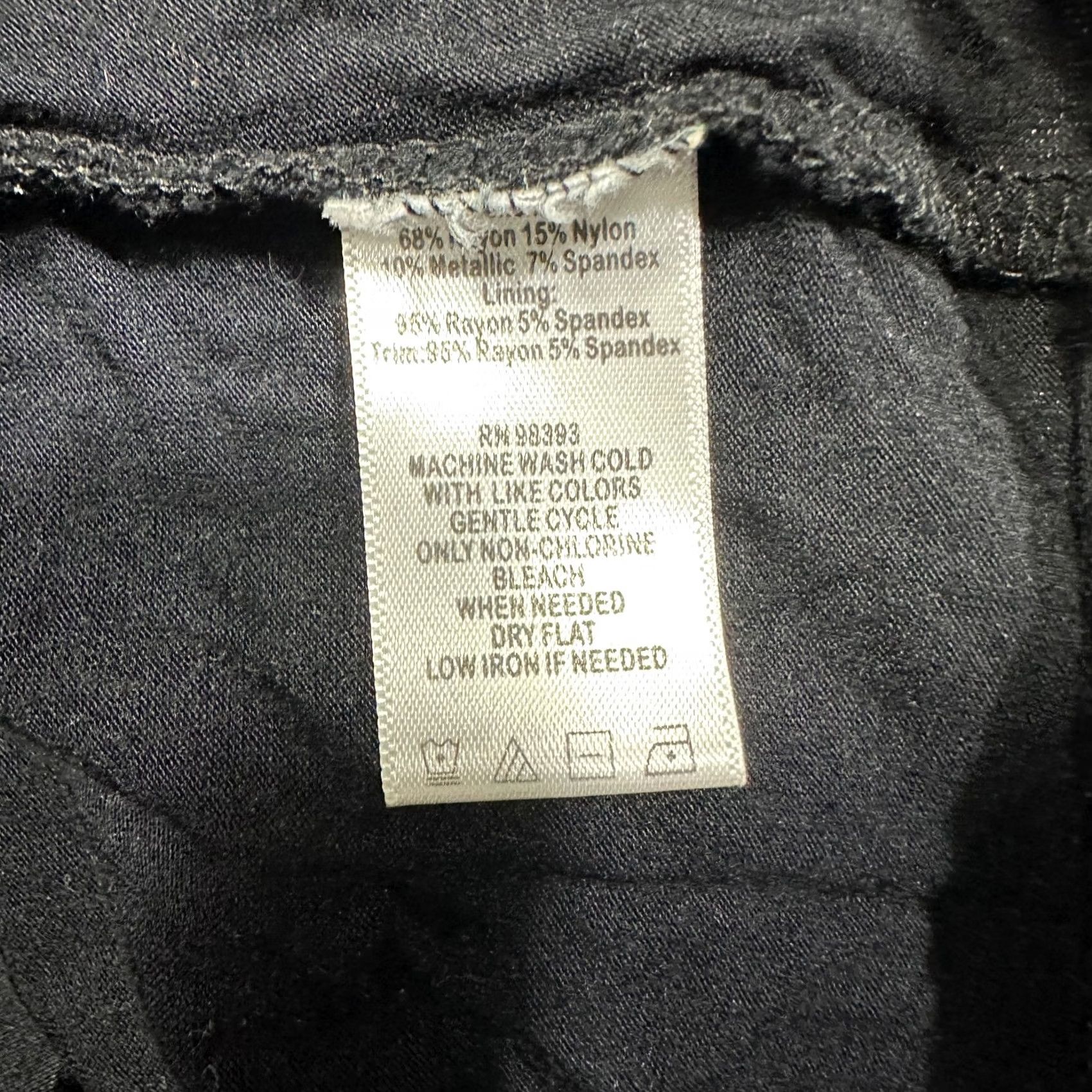 Vintage LOGO by Lori Goldstein Womens Medium Black Silver Metallic Sparkle Tunic Top Size M / US 6-8 / IT 42-44 - 6 Thumbnail