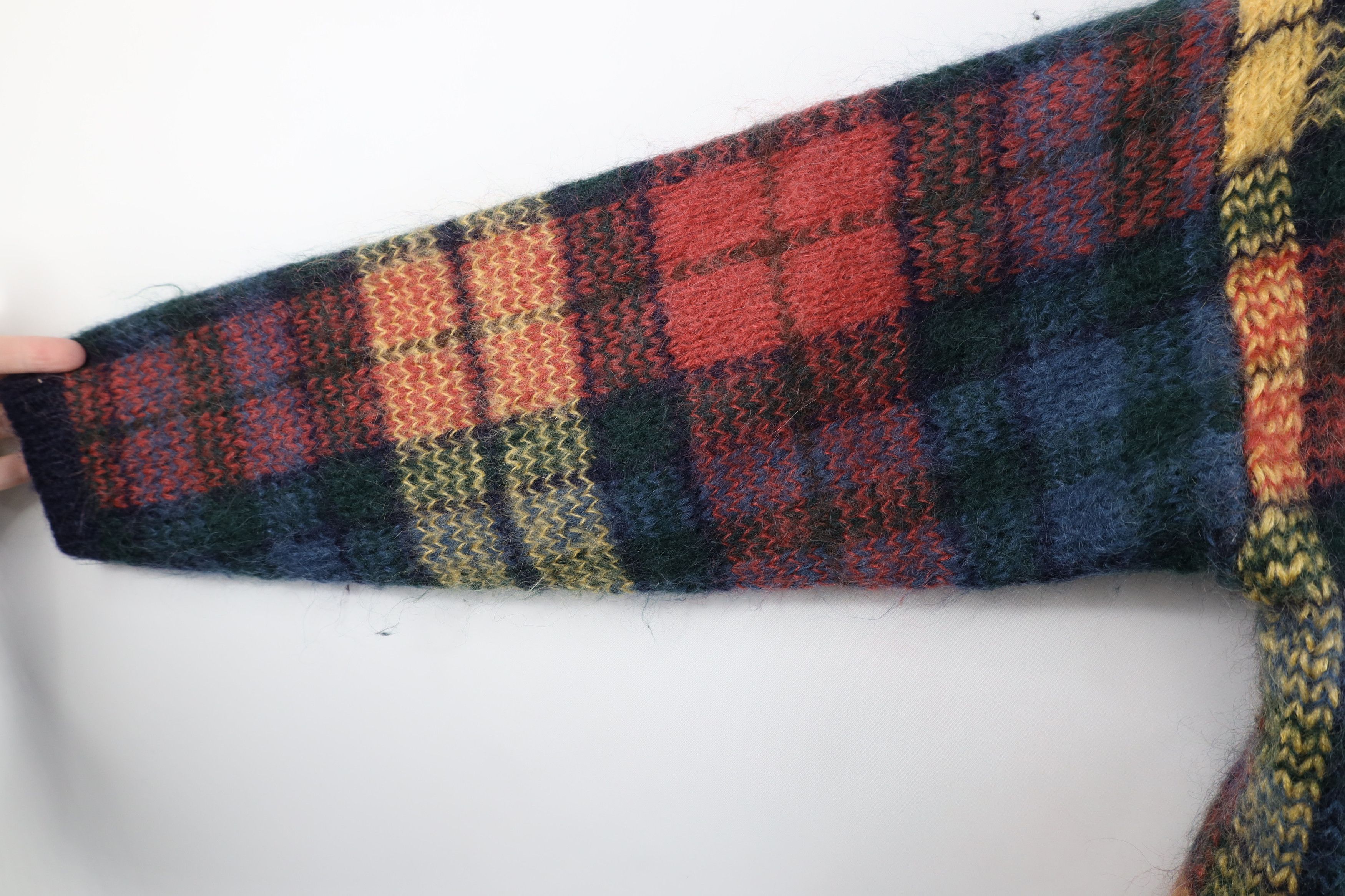 Vintage Vintage 90s Streetwear Mohair Rainbow Plaid Knit Sweater Size M / US 6-8 / IT 42-44 - 6 Thumbnail