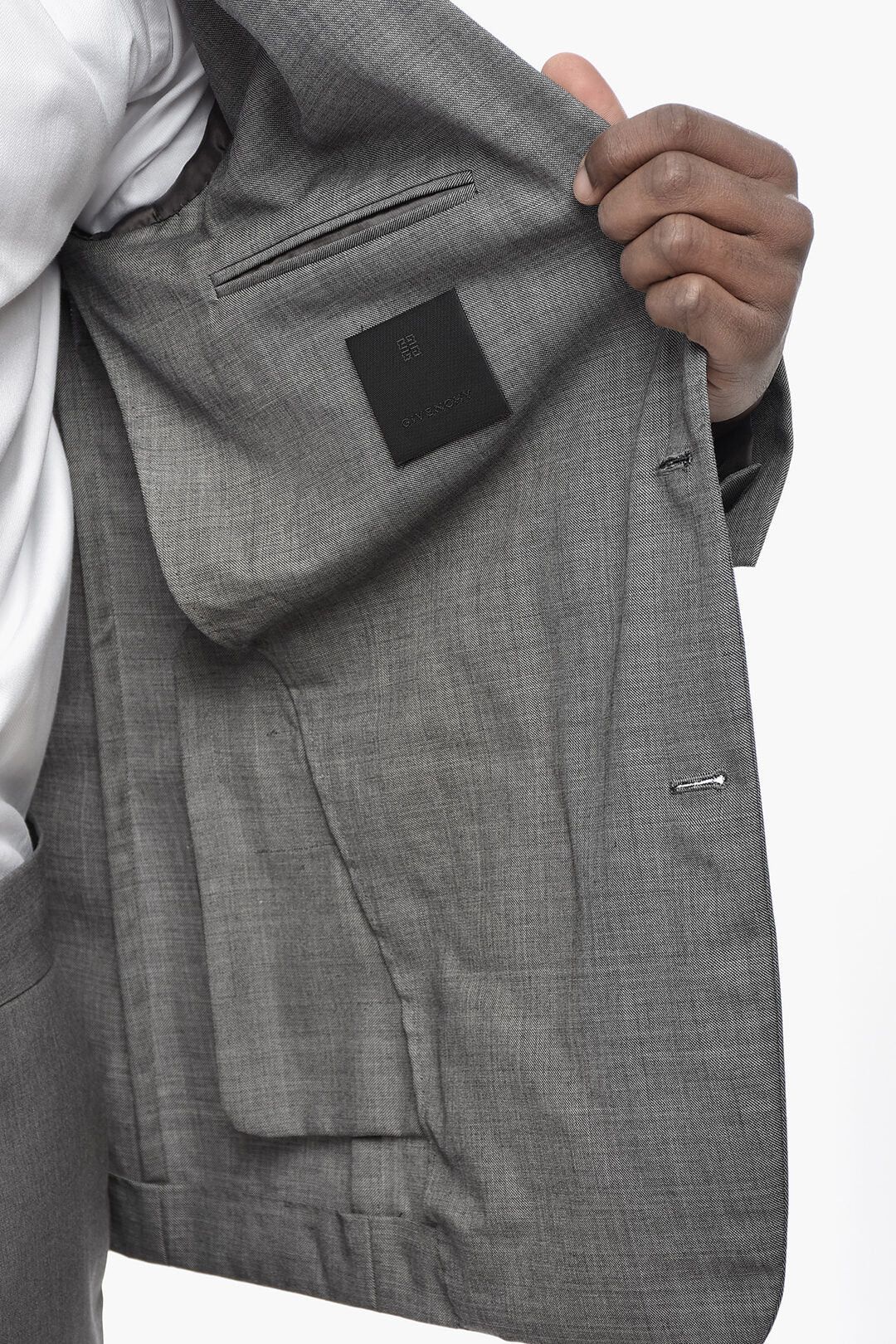 Givenchy og1mm0326 Unlined Slim-Fit Wool Blazer in Grey Size US M / EU 48-50 / 2 - 5 Thumbnail