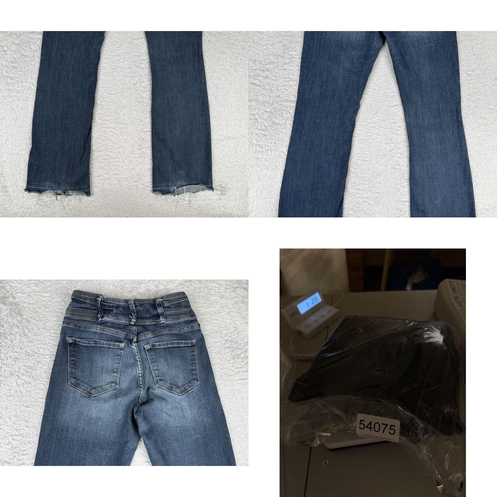 Vintage KanCan Jeans Womens 26 Blue Mid Rise Bootcut Distressed Stretch Denim 23x31 Size 26" / US 2 / IT 38 - 10 Thumbnail