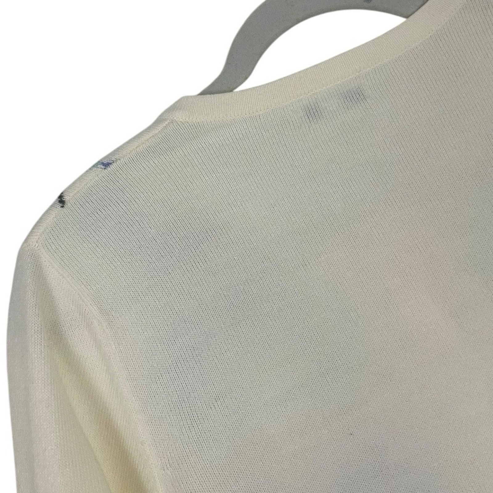 Croft & Barrow Croft & Barrow Cream and Blue Argyle Button Down Sweater Size L / US 10 / IT 46 - 5 Thumbnail