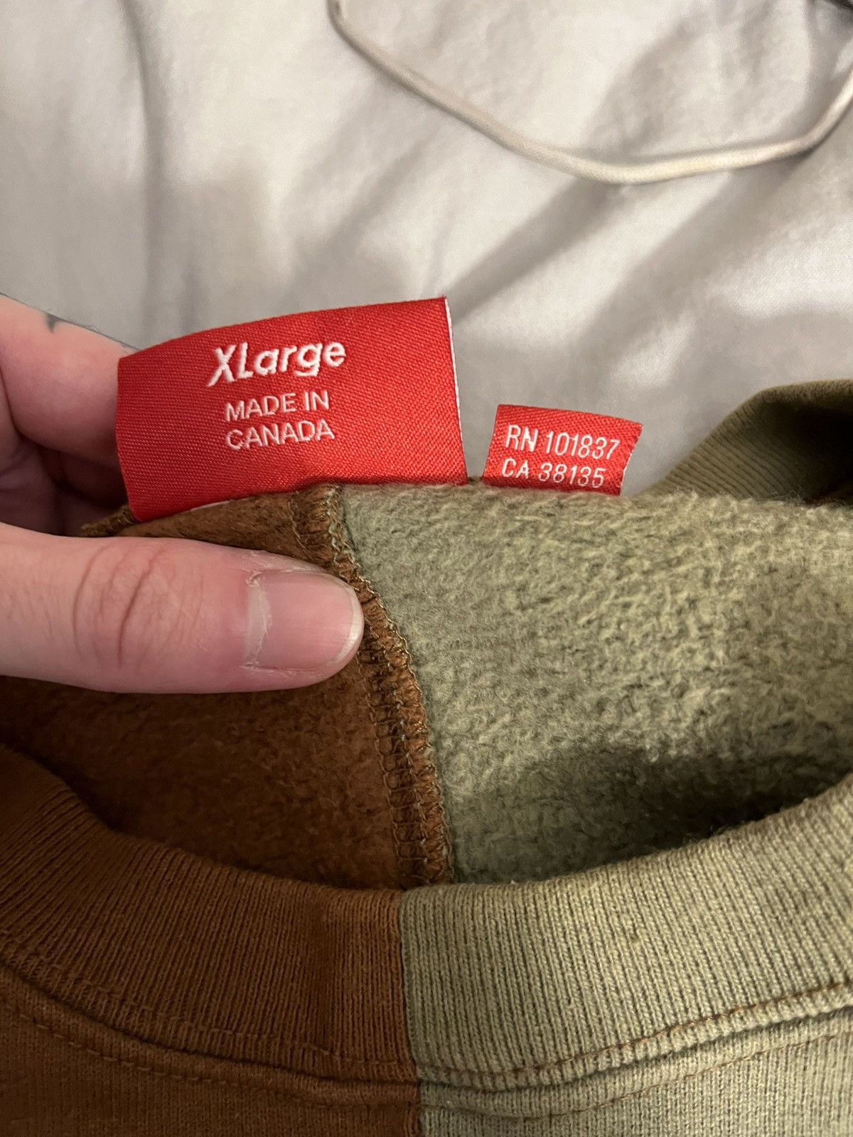 Supreme Supreme split crewneck olive brown Size US XL / EU 56 / 4 - 4 Thumbnail