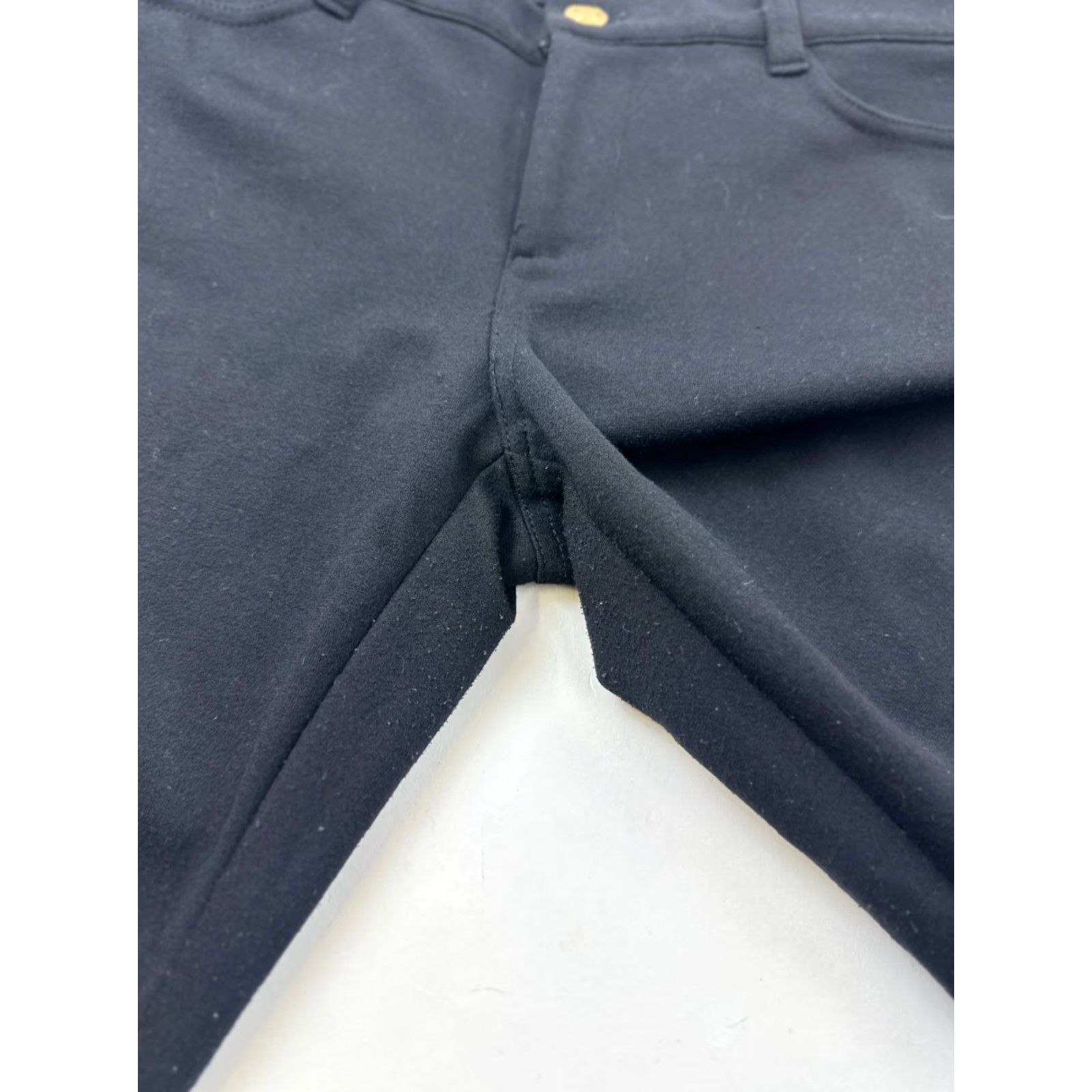Michael Kors Michael Kors Pants Womens 6 Black Stretch Formal Ankle Skinny Mid Rise Button Pockets Solid Polyester Casual Office Womens Size 28" / US 6 / IT 42 - 3 Thumbnail