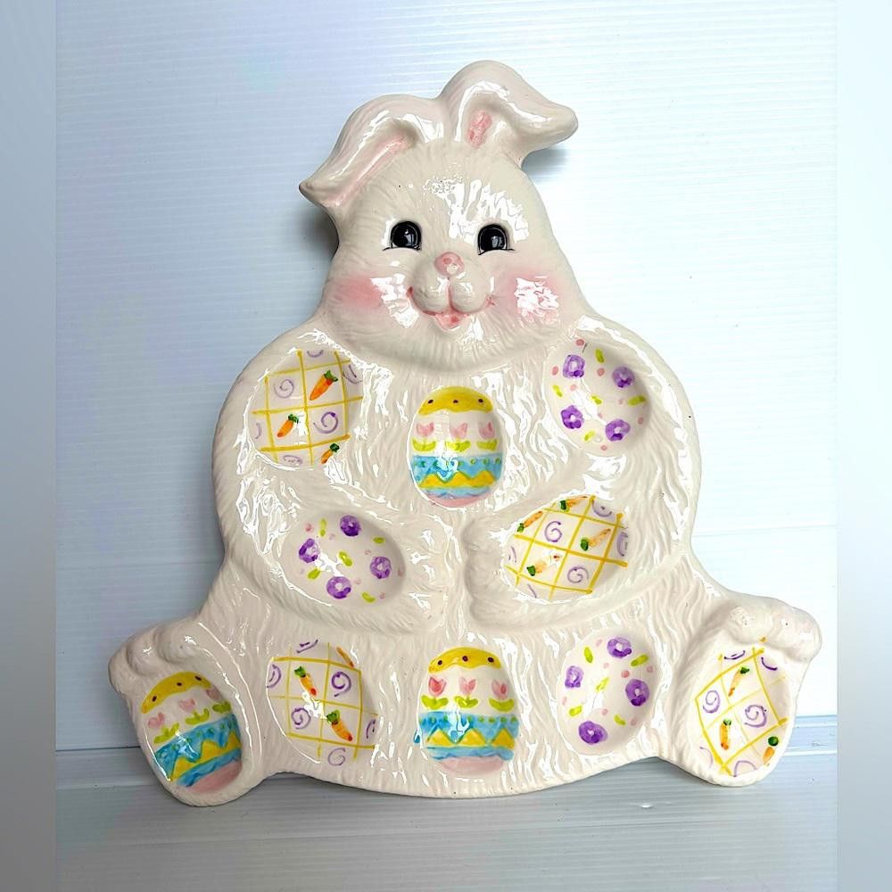 Designer Vintage CKRO Easter Bunny Deviled Egg Plate Size ONE SIZE - 1 Thumbnail