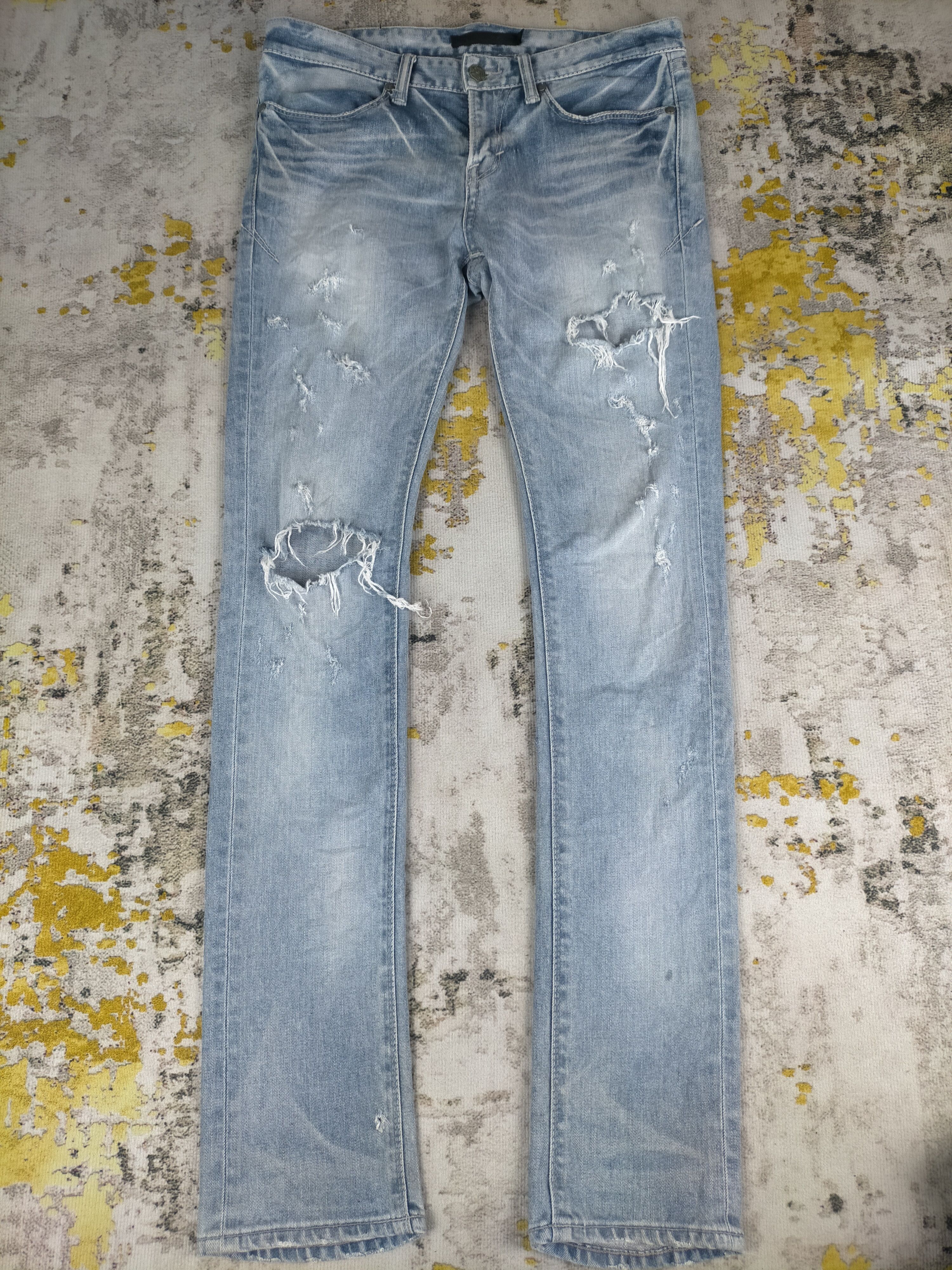 GOSTAR DE FUGA 🔥 Mudwash Fuga Distressed Ripped Stretch Jeans Size US 30 / EU 46 - 1 Thumbnail