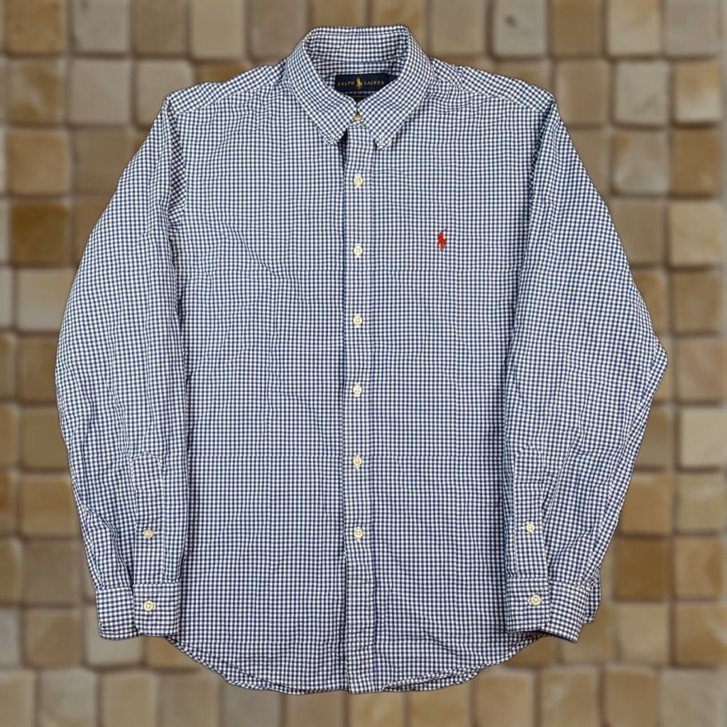 Ralph Lauren VINTAGE Ralph Lauren Shirt Button-Down Collared Gingham Plaid Blue Men's Size L Preppy Shirt Size US L / EU 52-54 / 3 - 1 Thumbnail