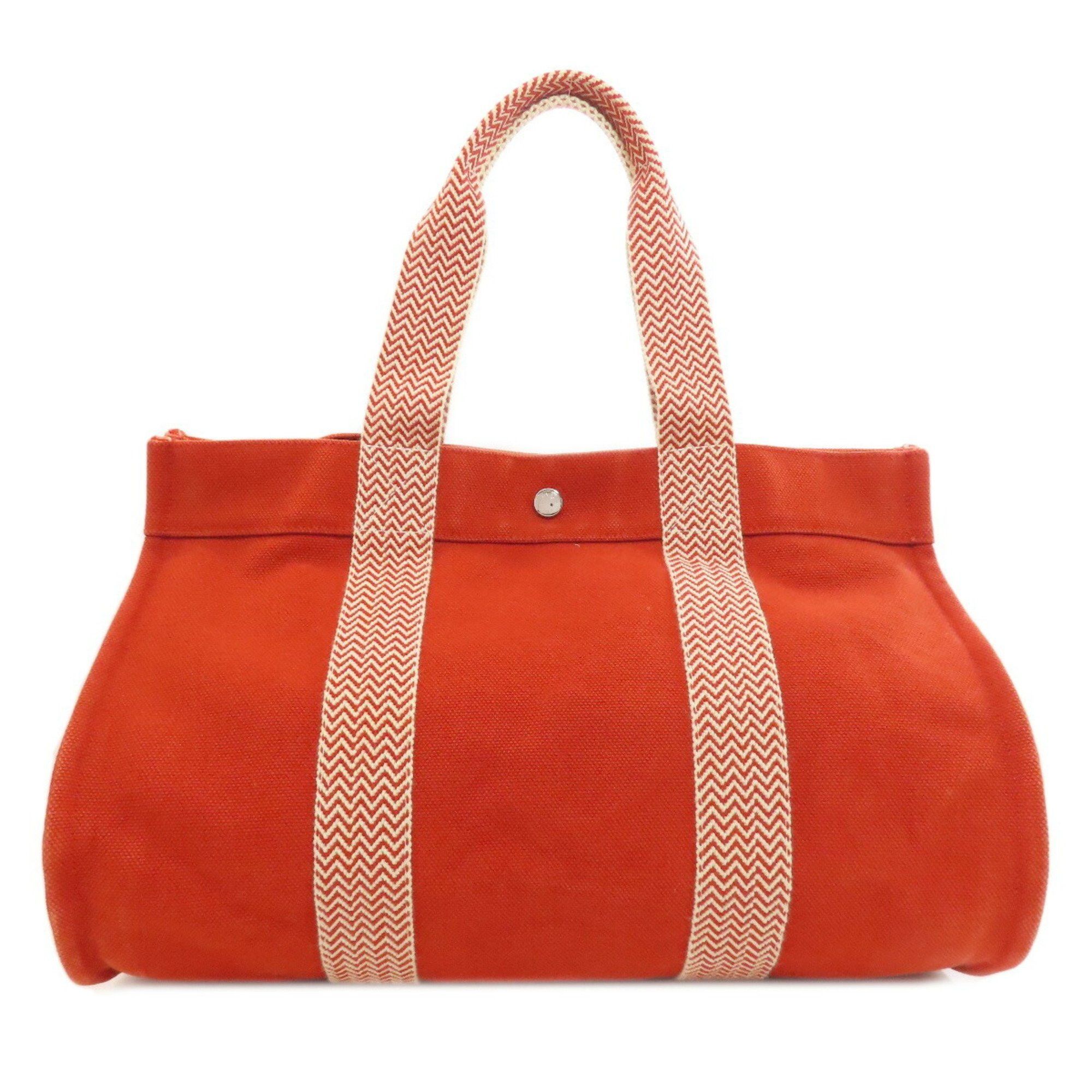 Hermes Cannes Mm Tote Bag Canvas Women's Hermes in Red