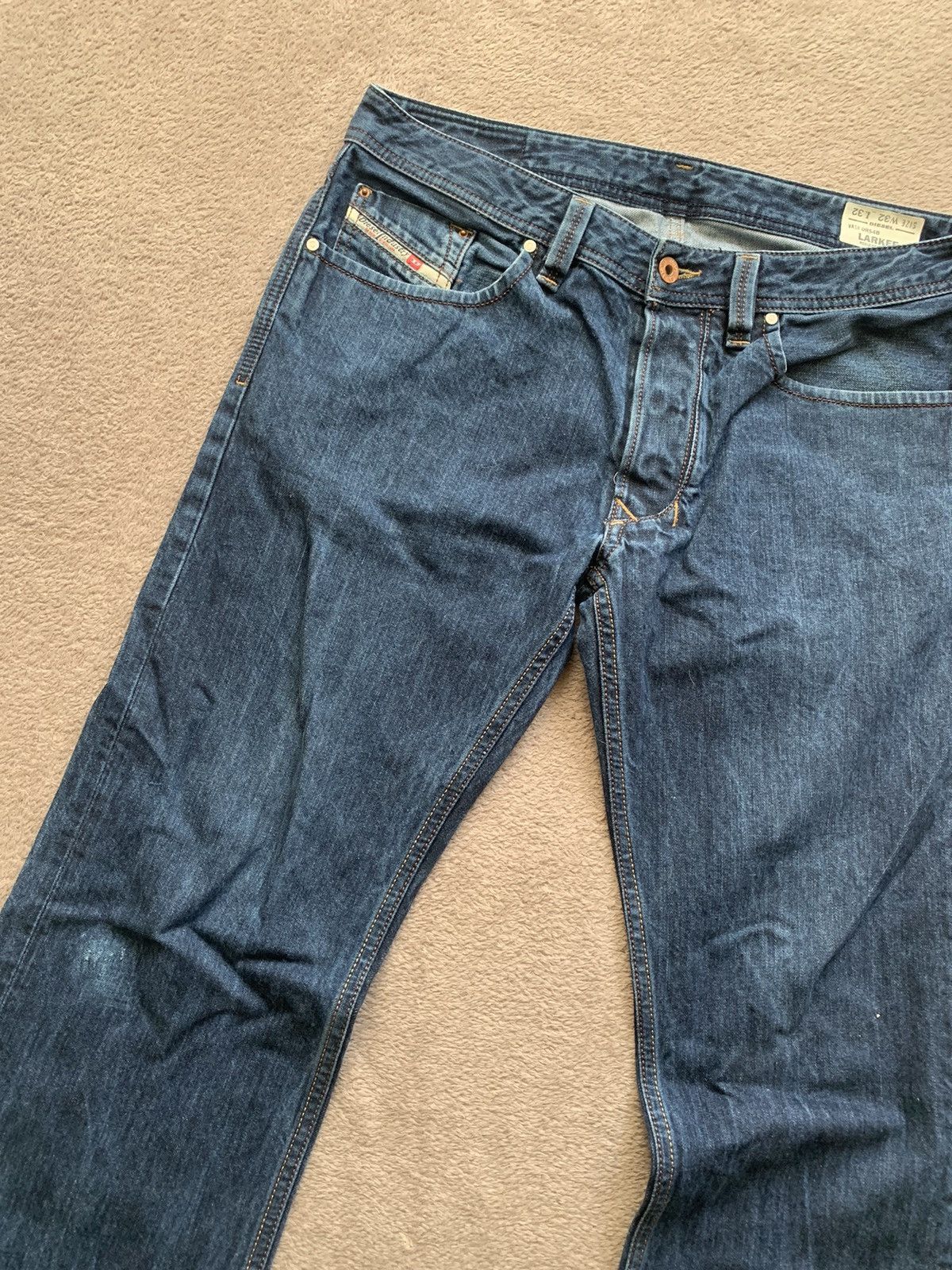 Japanese Brand Diesel Larkee Y2K faded distressed denim ripped Jeans Size US 32 / EU 48 - 3 Thumbnail