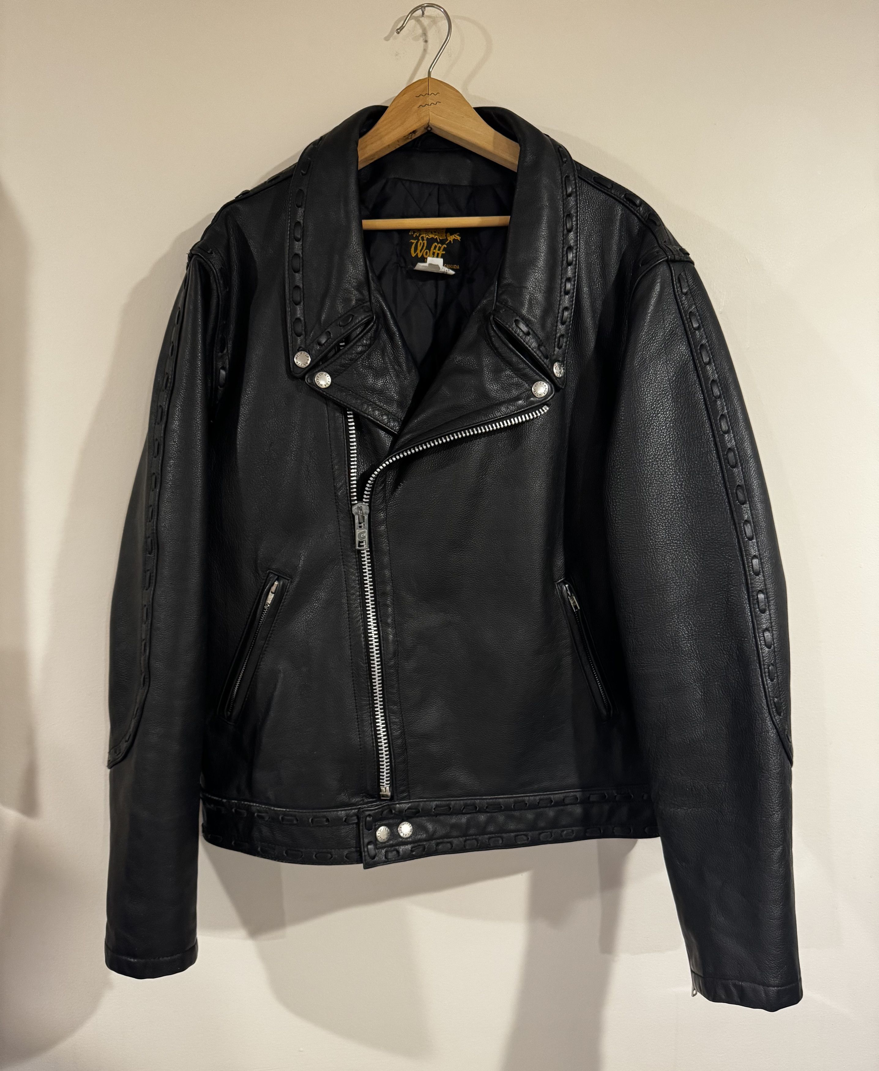 Laced Leather Motorcycle Biker Jacket