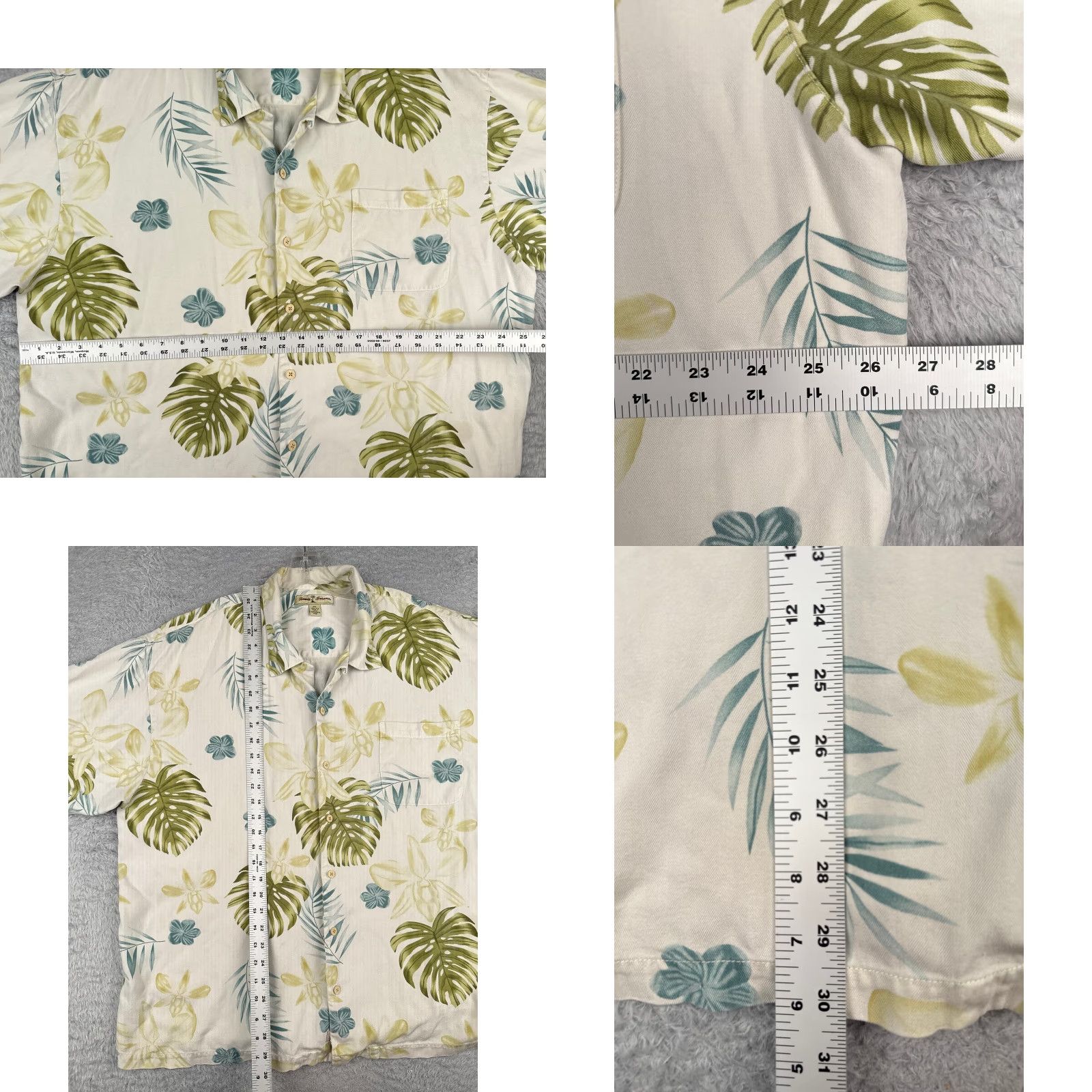Tommy Bahama Tommy Bahama Shirt Men 2XL XXL White Green Floral 100% Silk Hawaiian Button Up Size US XXL / EU 58 / 5 - 8 Thumbnail
