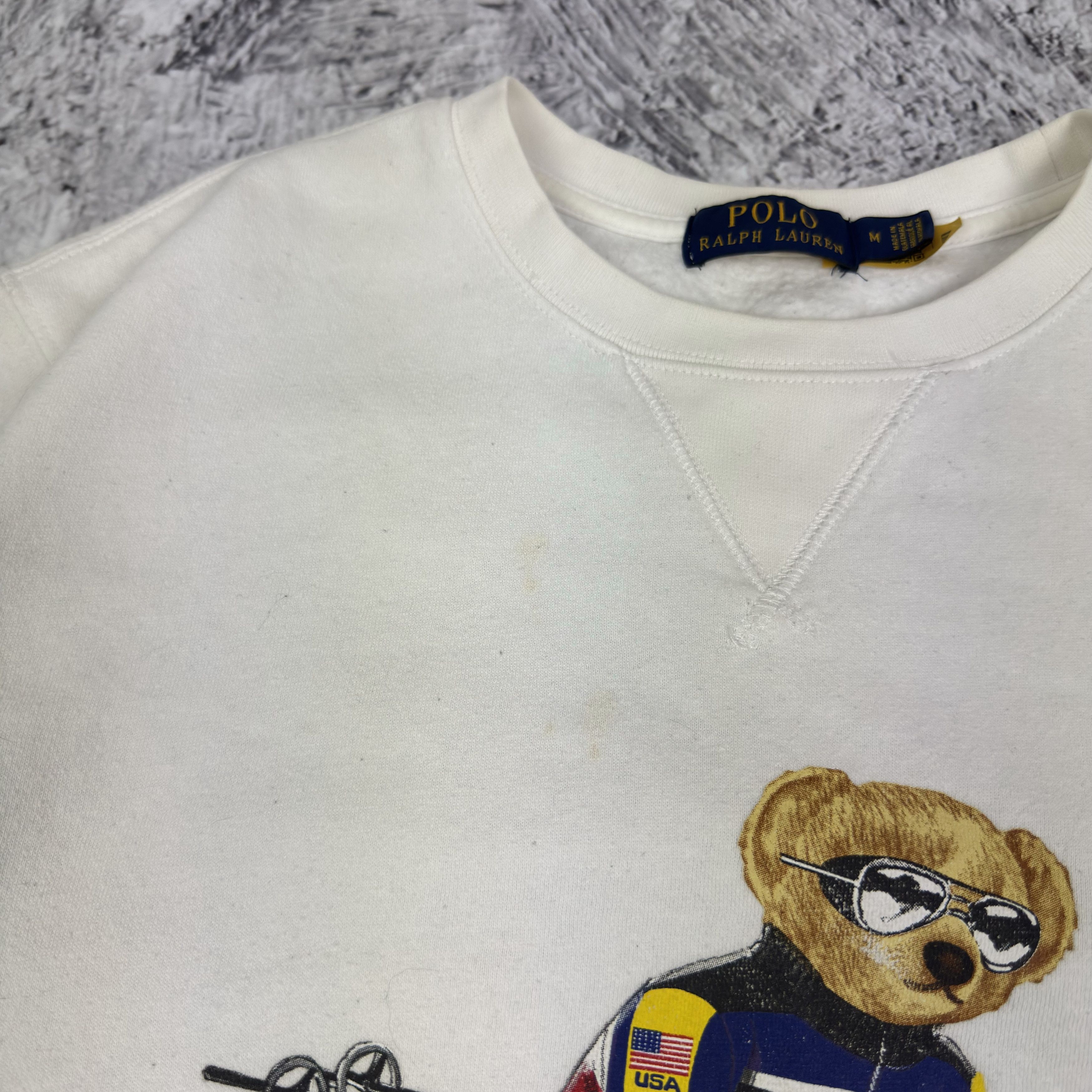 Polo Ralph Lauren Polo Bear By Ralph Lauren Men's White Cotton Sweatshirt M Size US M / EU 48-50 / 2 - 7 Thumbnail