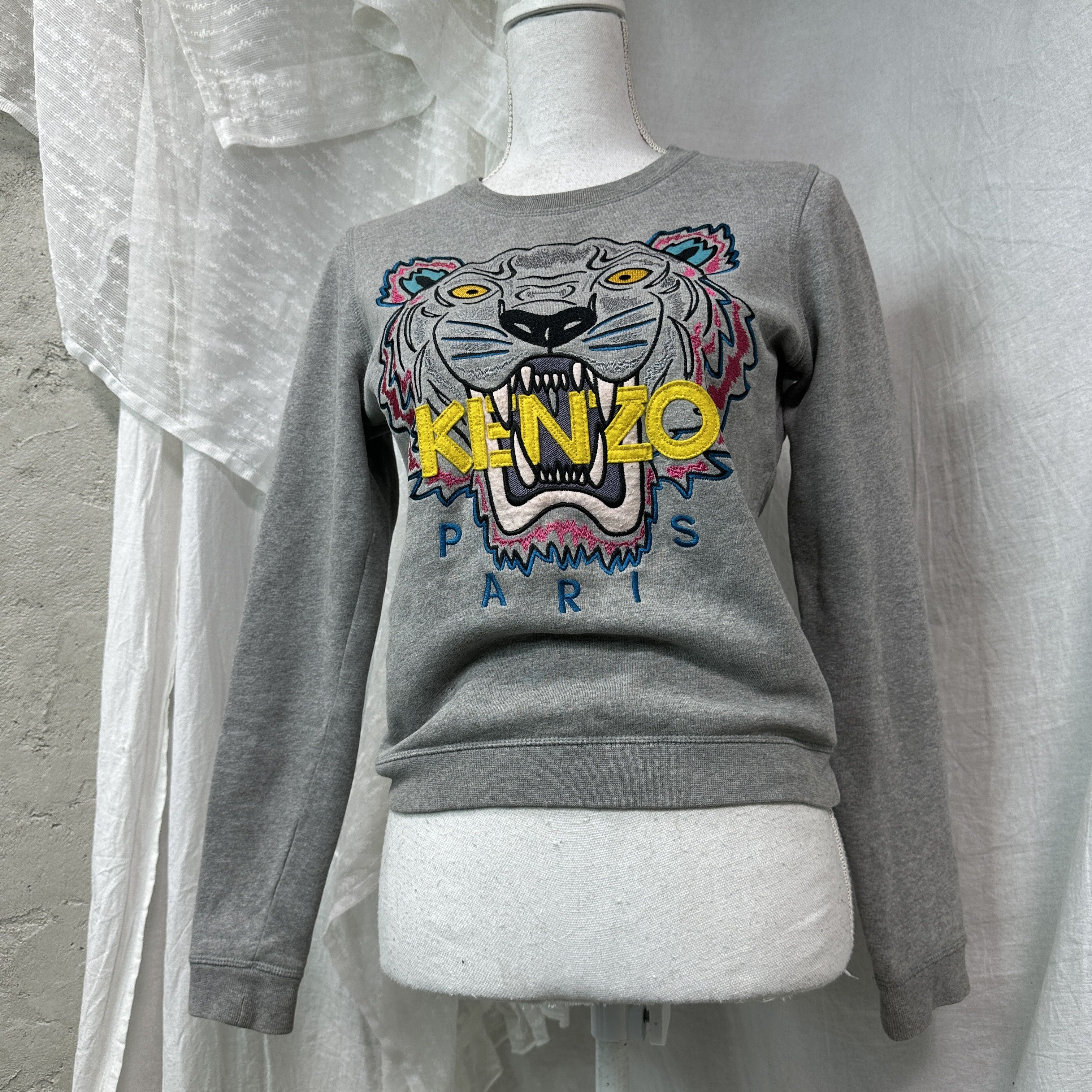Kenzo Vintage Streetwear Sporty Tiger Printed Kenzo Sweatshirt Y2K Size S / US 4 / IT 40 - 1 Thumbnail