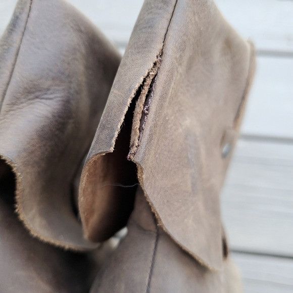 Designer × Ralph Lauren Ralph Lauren Denim & Supply Rafita Brown Oiled Leather Weste Size US 8.5 / IT 38.5 - 6 Thumbnail