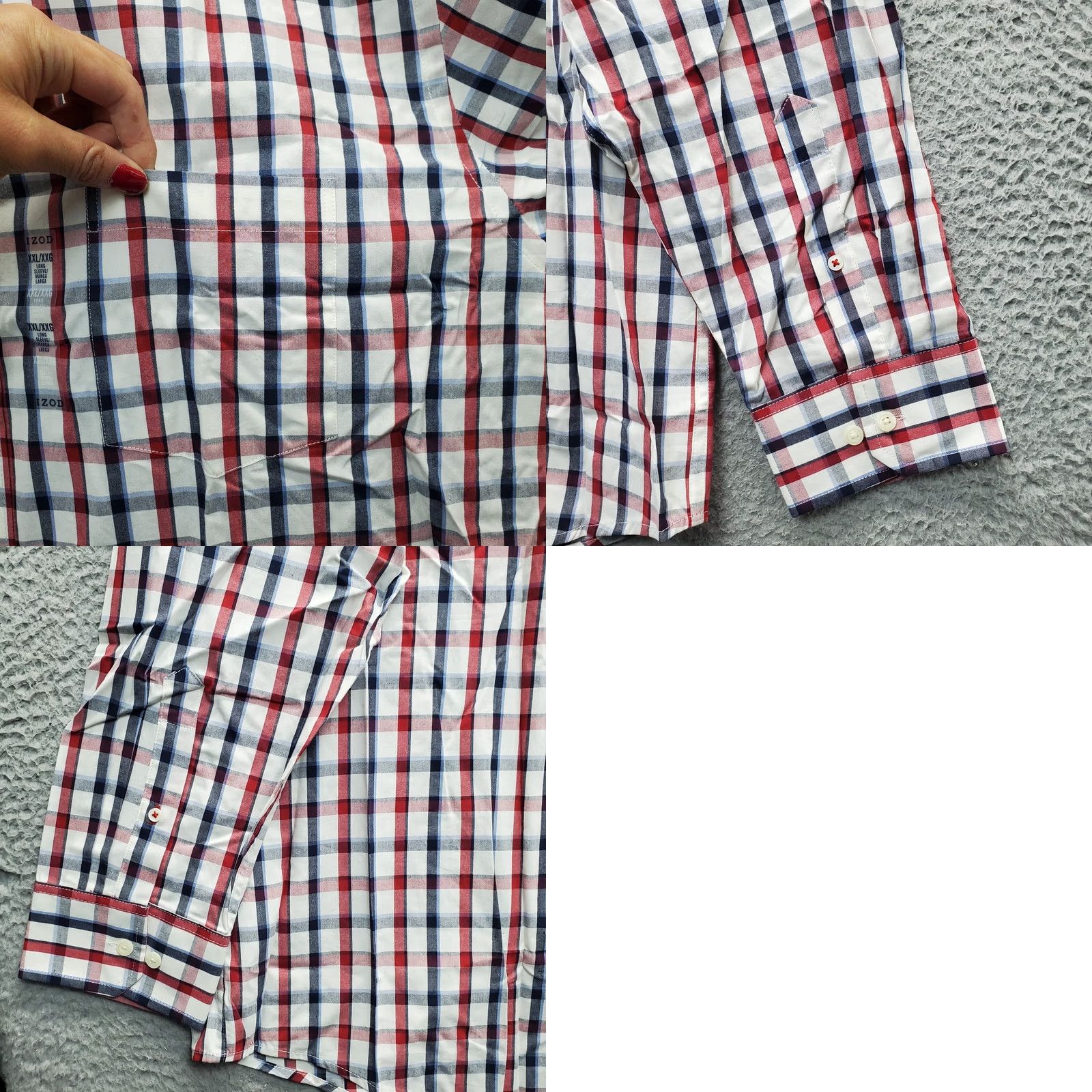 Izod IZOD Mens XXL Multicolor Plaid Long Sleeve Button-Down Shirt Size US XXL / EU 58 / 5 - 8 Thumbnail
