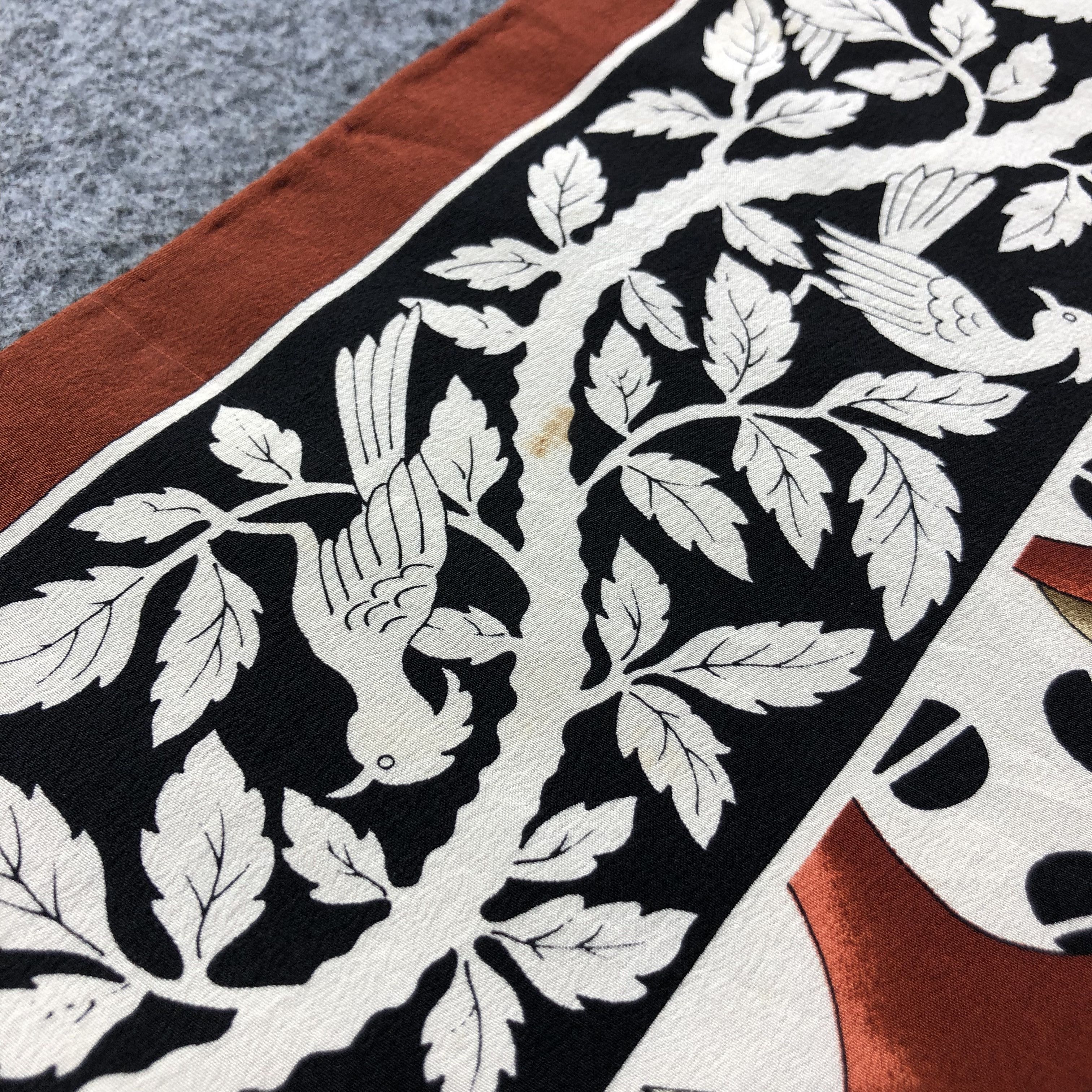 Japanese Brand Luxury Floral Hand Rolled Silk Scarf M798 Size ONE SIZE - 7 Thumbnail