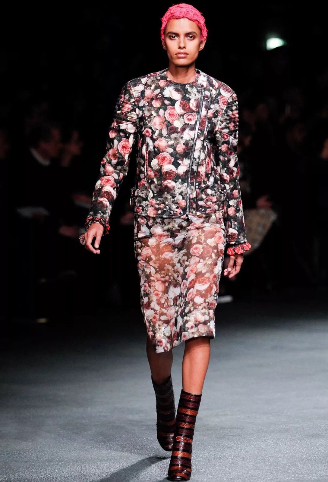image of Givenchy - F/w 2013 Floral Silk Midi Skirt, Women's (Size 24)