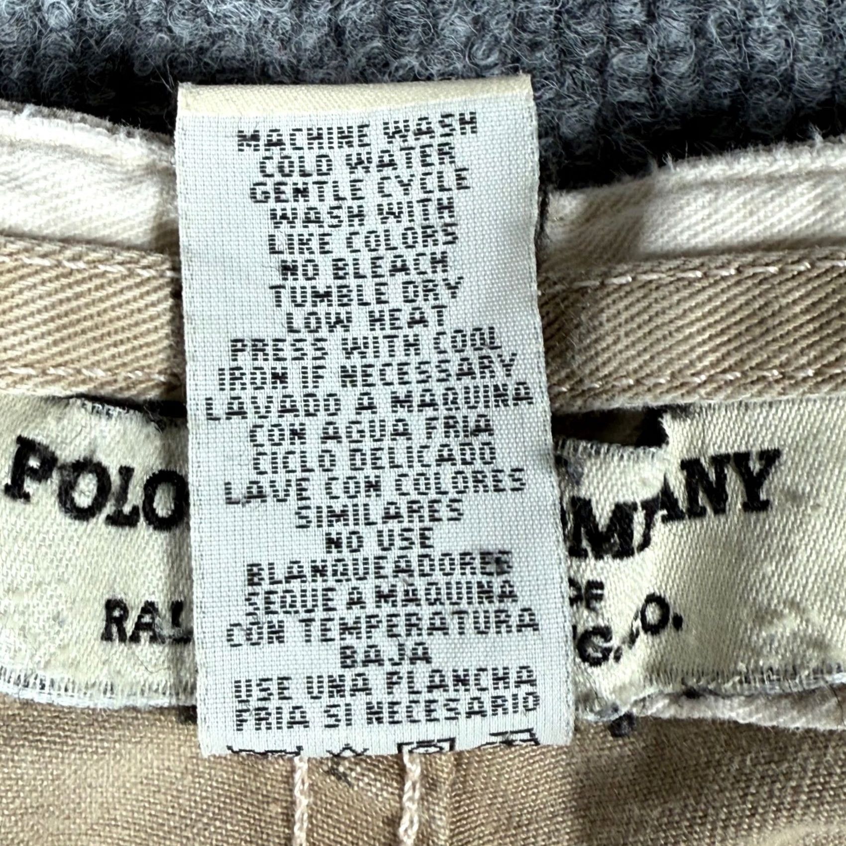 Vintage Vintage Polo Jeans Co. Ralph Lauren Khaki Pants Men 36x28.5 Beige Cotton Workwear Khakis Front Flat 5-Pocket Regular Size US M / EU 48-50 / 2 - 6 Thumbnail