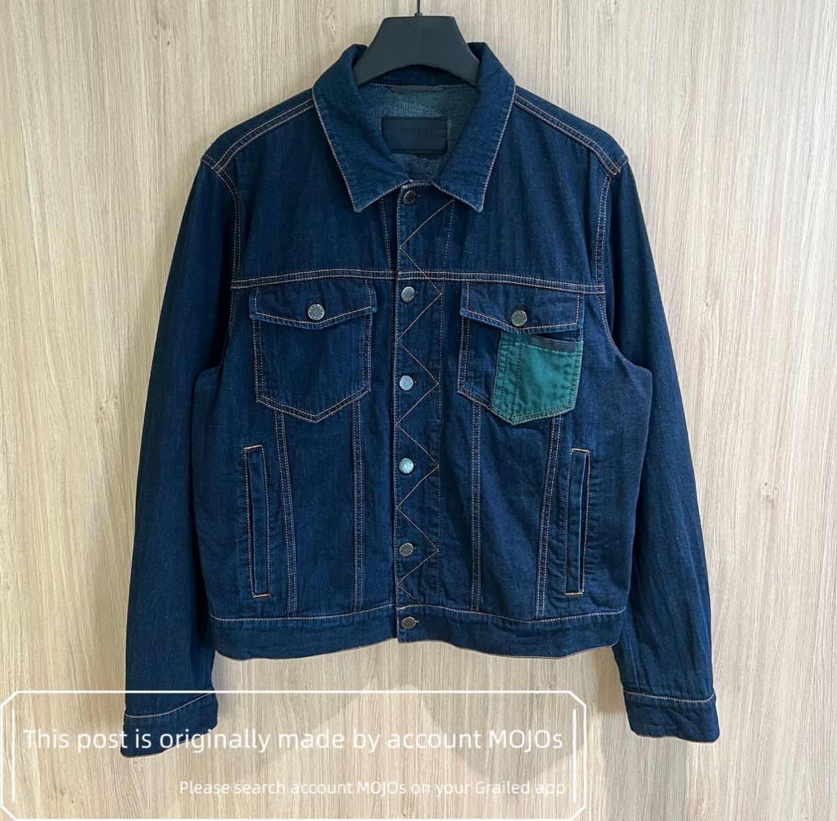 Prada Sz 52 Prada Color Patch Pocket Denim Jacket mojos1559 Size US L / EU 52-54 / 3 - 1 Thumbnail